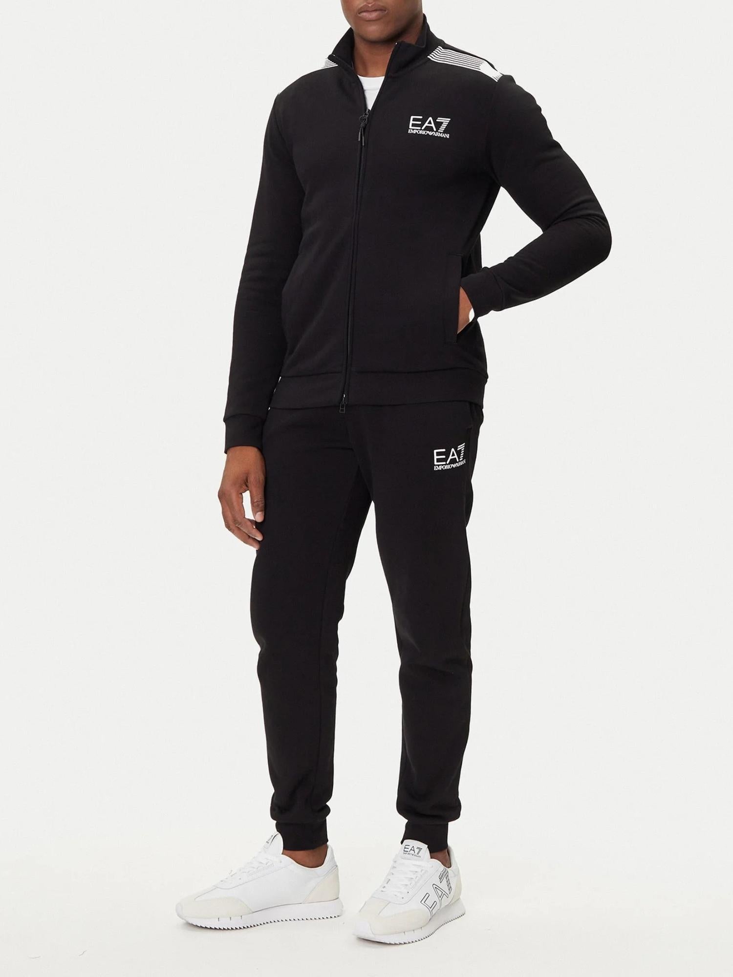 EA7 Emporio Armani Tuta Uomo con zip Nero Slim Fit 7M000966 AF10377 UC001 EA7 EMPORIO ARMANI
