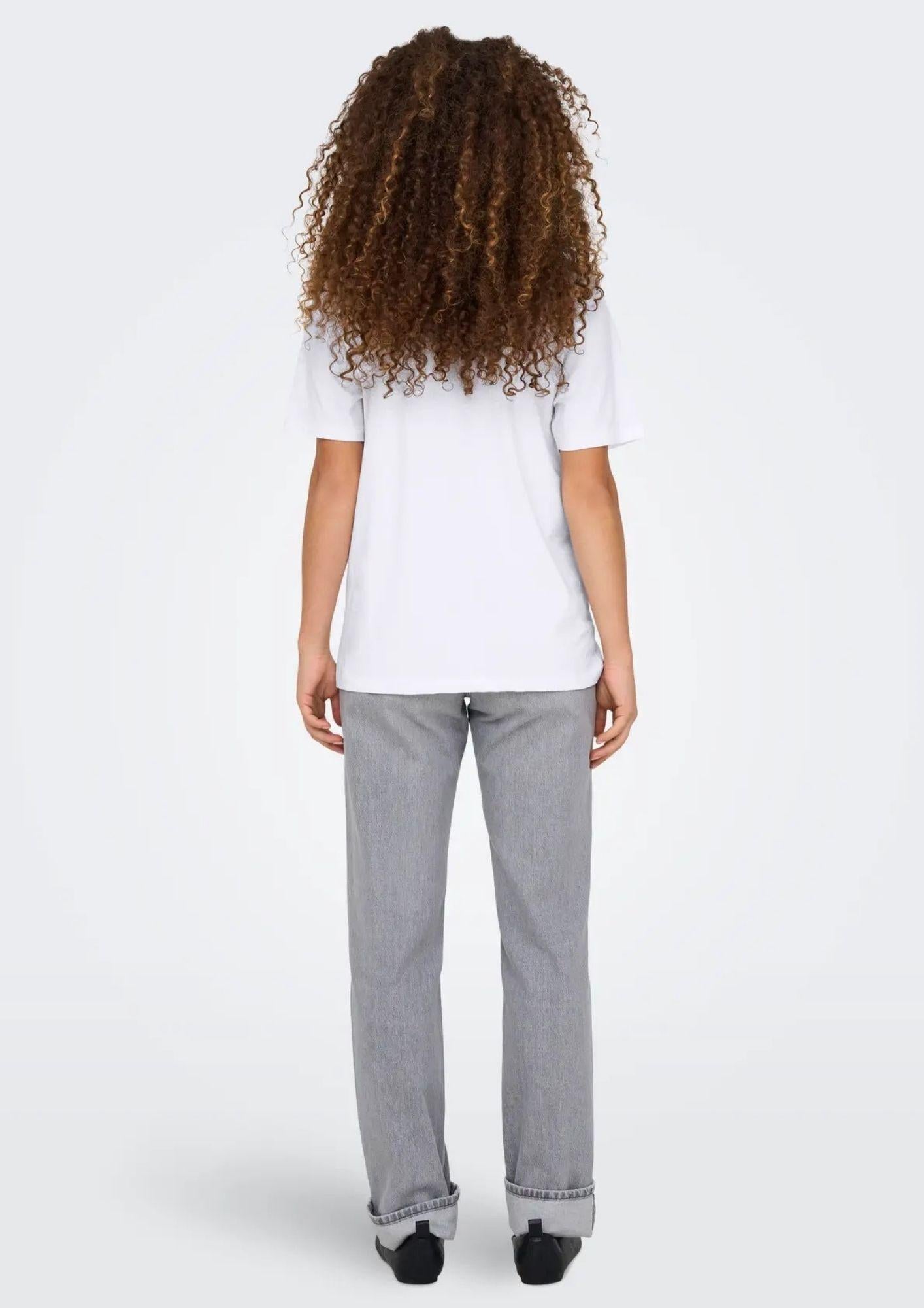 Only T-Shirt Donna Burst Bianca 15343431 Bright White ONLY