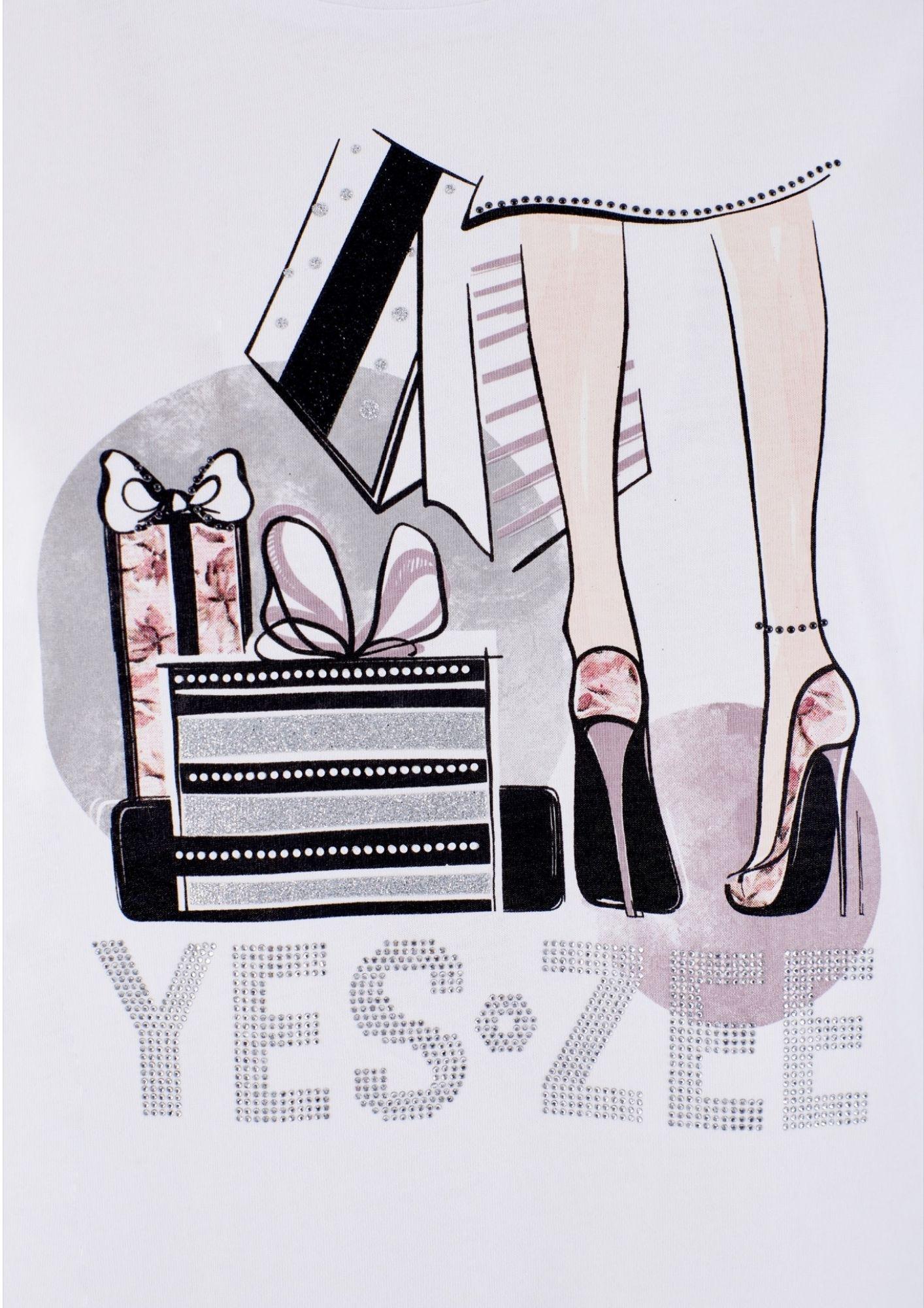 Yes Zee T-Shirt Donna Girocollo Bianca T269 S100 2101 YES ZEE
