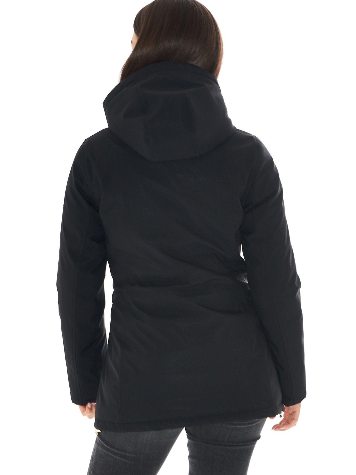 Yes Zee Cappotto Softshell con Cappuccio e Coulisse Donna Nero O088 M200 0801 YES ZEE
