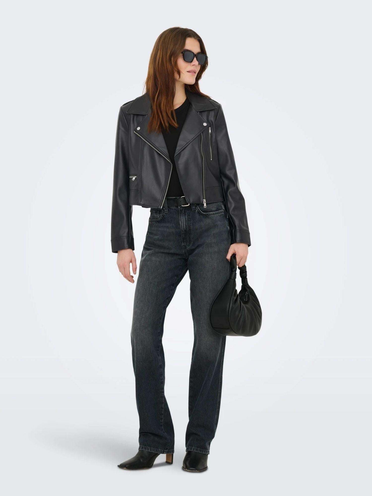 Only Giacca Biker Donna Nero Onlcarmen 15361396 Black ONLY