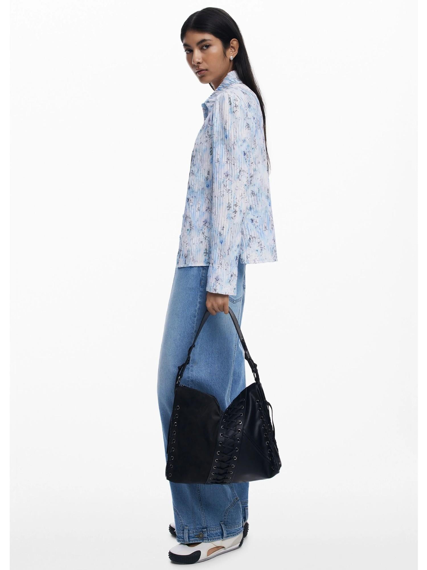 Desigual Borsa a tracolla effetto pelle media Donna Nero 25WAXP79 2000 DESIGUAL