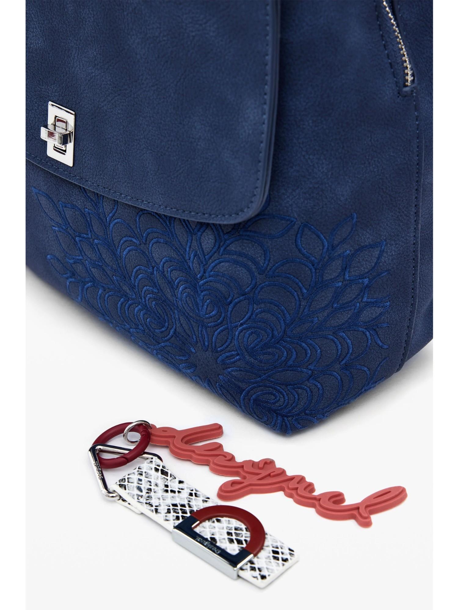 Desigual Zaino con patta piccola incisa Donna Blu 25WAKP34 5031 DESIGUAL