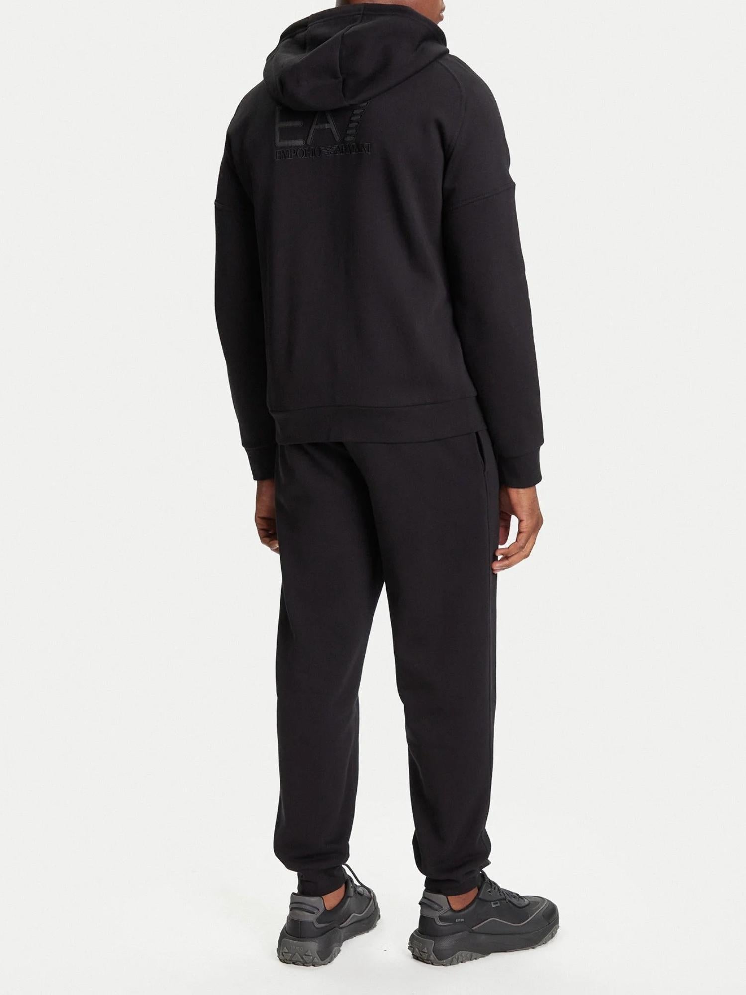 EA7 Emporio Armani Tuta Uomo con cappuccio full zip Nero 7M000914 AF10377 UC001 EA7 EMPORIO ARMANI
