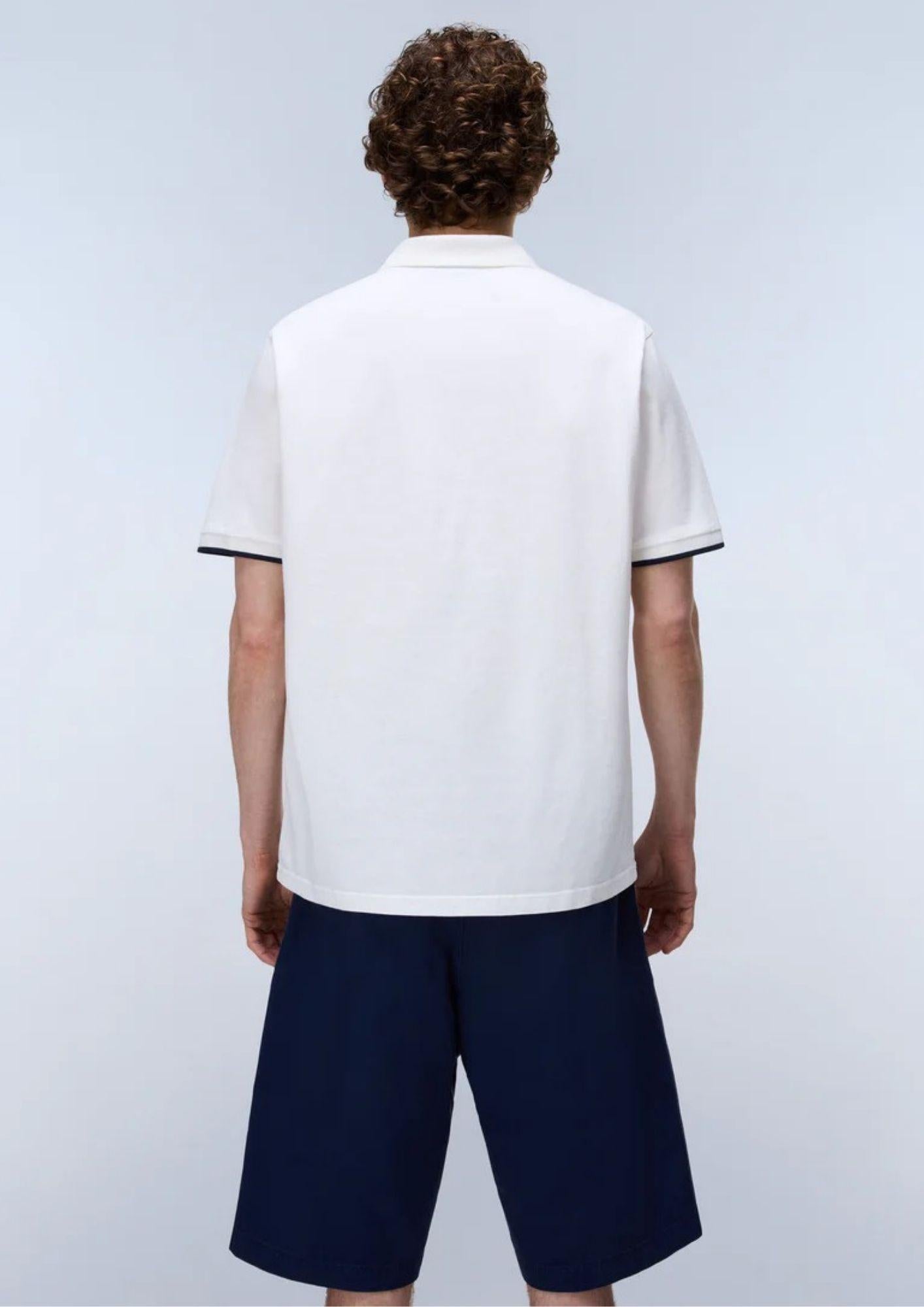 Napapijri Polo Uomo Badge Bianca NP0A4GAC 206 NAPAPIJRI