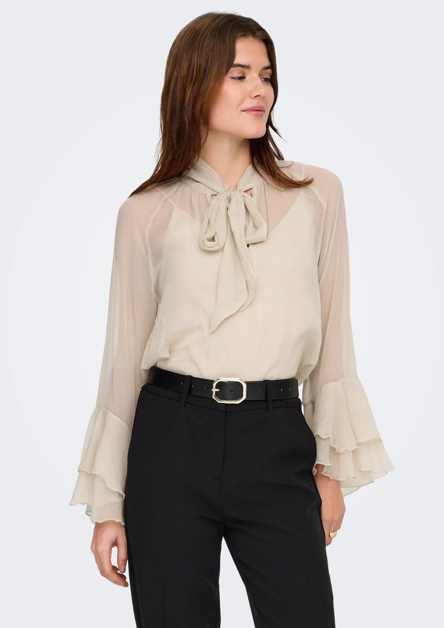 Only Blusa Donna Peninna Grigio Oxford 15367241 Oxford Tan ONLY