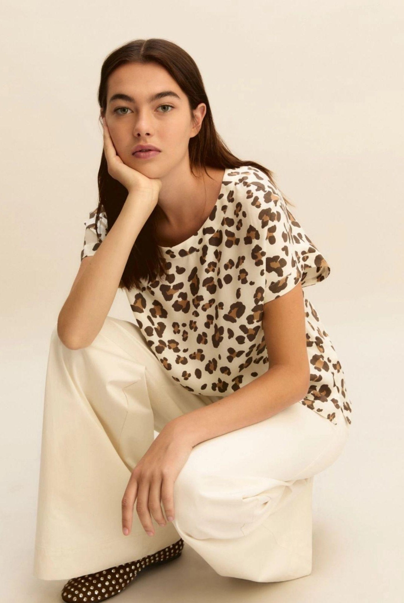 Emme Marella Maglia Donna Emmrane Bianco Burro Animalier 2615111211200 002 EMME MARELLA