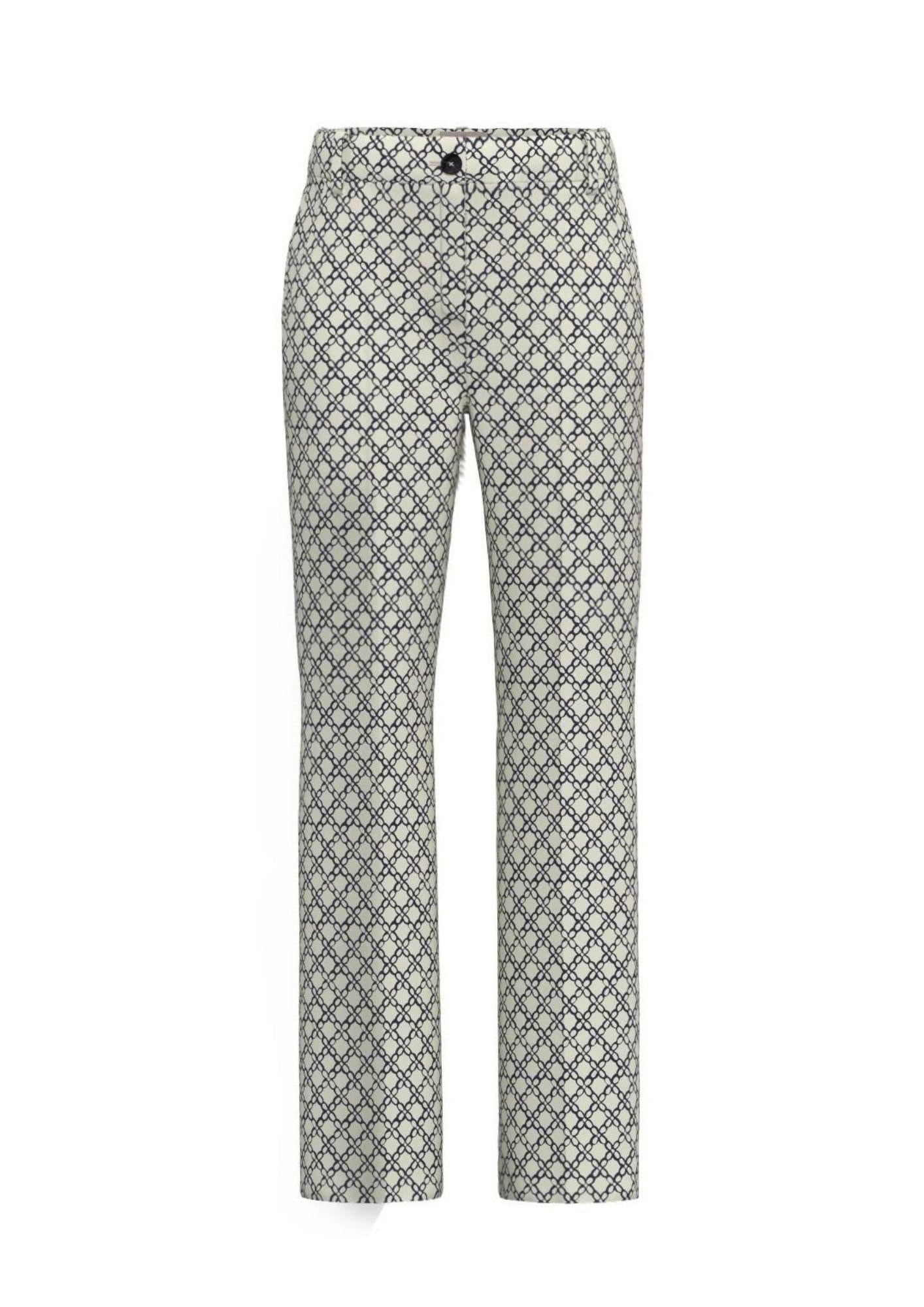 Emme Marella Pantalone Donna Emmclassi Bianco Lana FAntasia Geometrica 2615131201200 001 EMME MARELLA