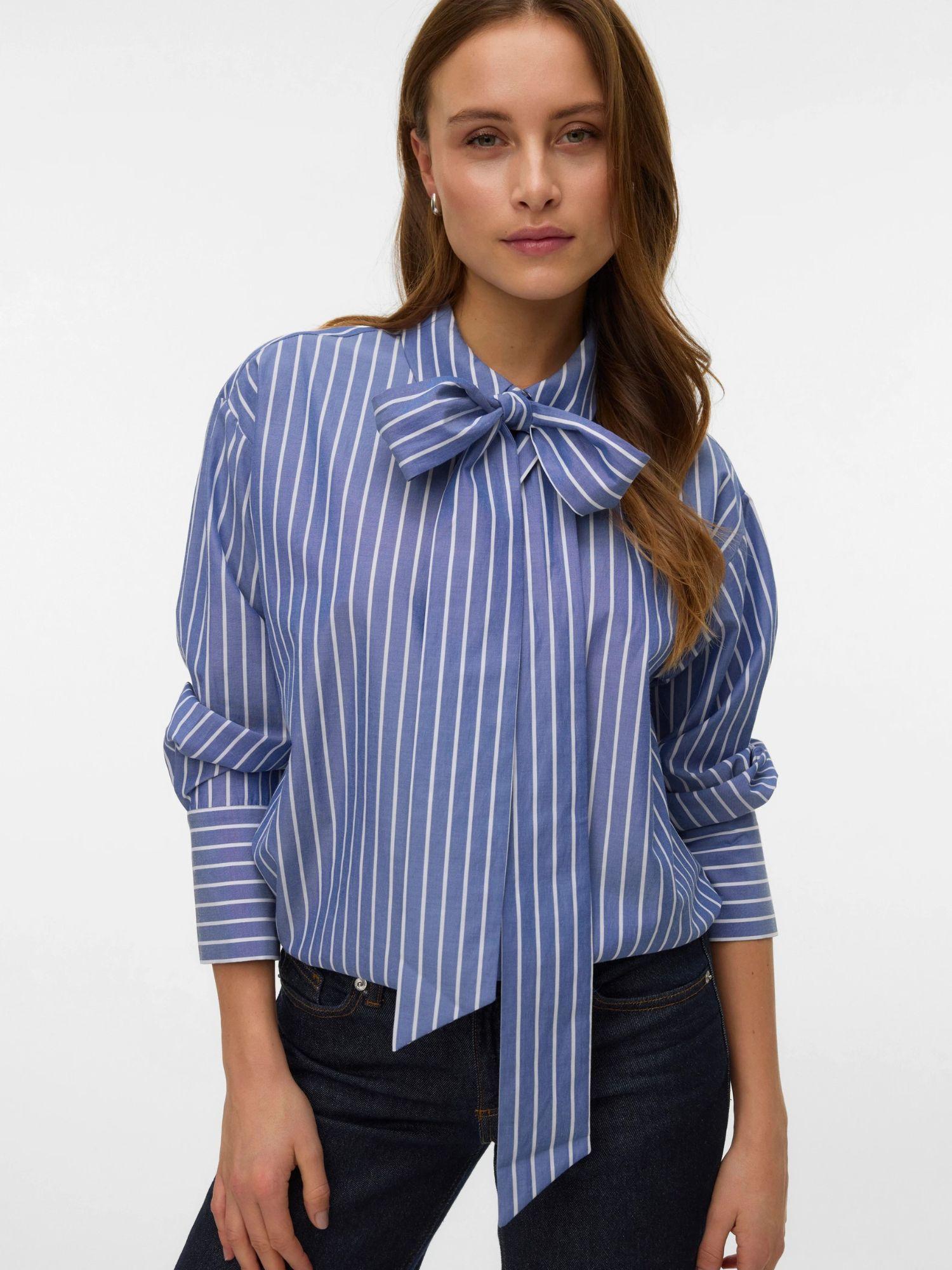 Vero Moda Camicia Donna Dark Denim VMIslunn 10342449 Dark Denim Snow white VERO MODA
