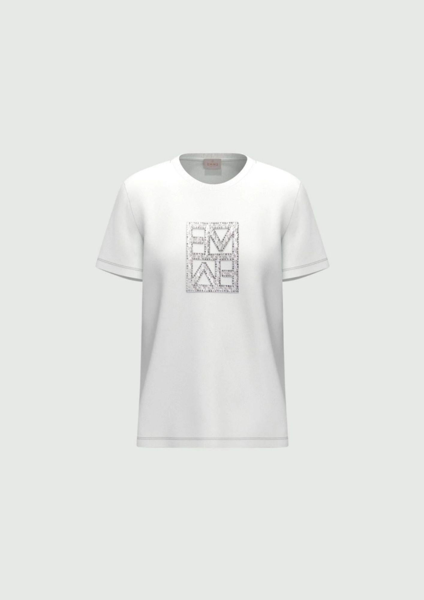 Emme Marella T-Shirt Donna Emmtema Bianca Logo Bianco 2615971031200 001 EMME MARELLA