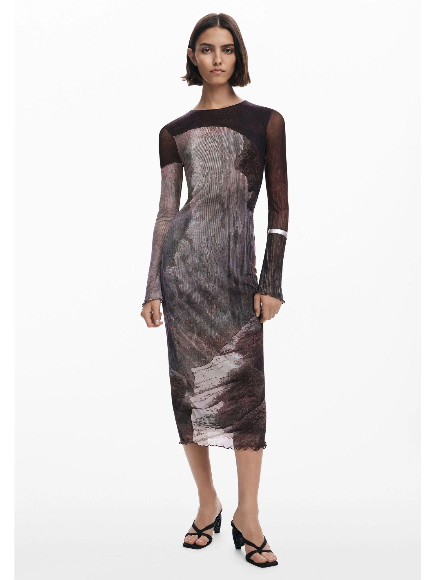 Desigual Vestito disegnato da Mr. Christian Lacroix Donna Marrone 25WWVK01 6044 DESIGUAL