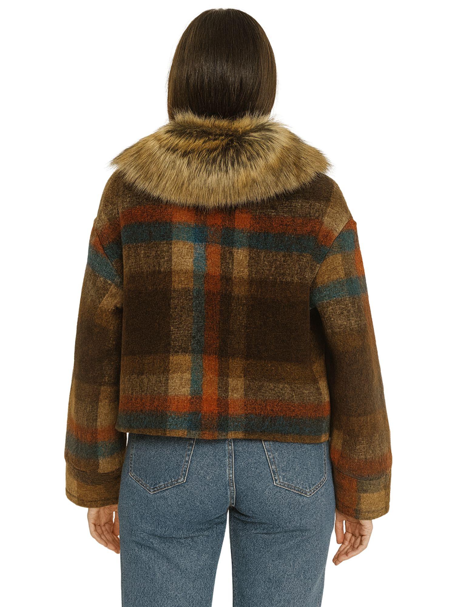 Michela Tasca Giubbino Donna a Quadri Caffè 5631 QUADRI CAFFE MICHELA TASCA