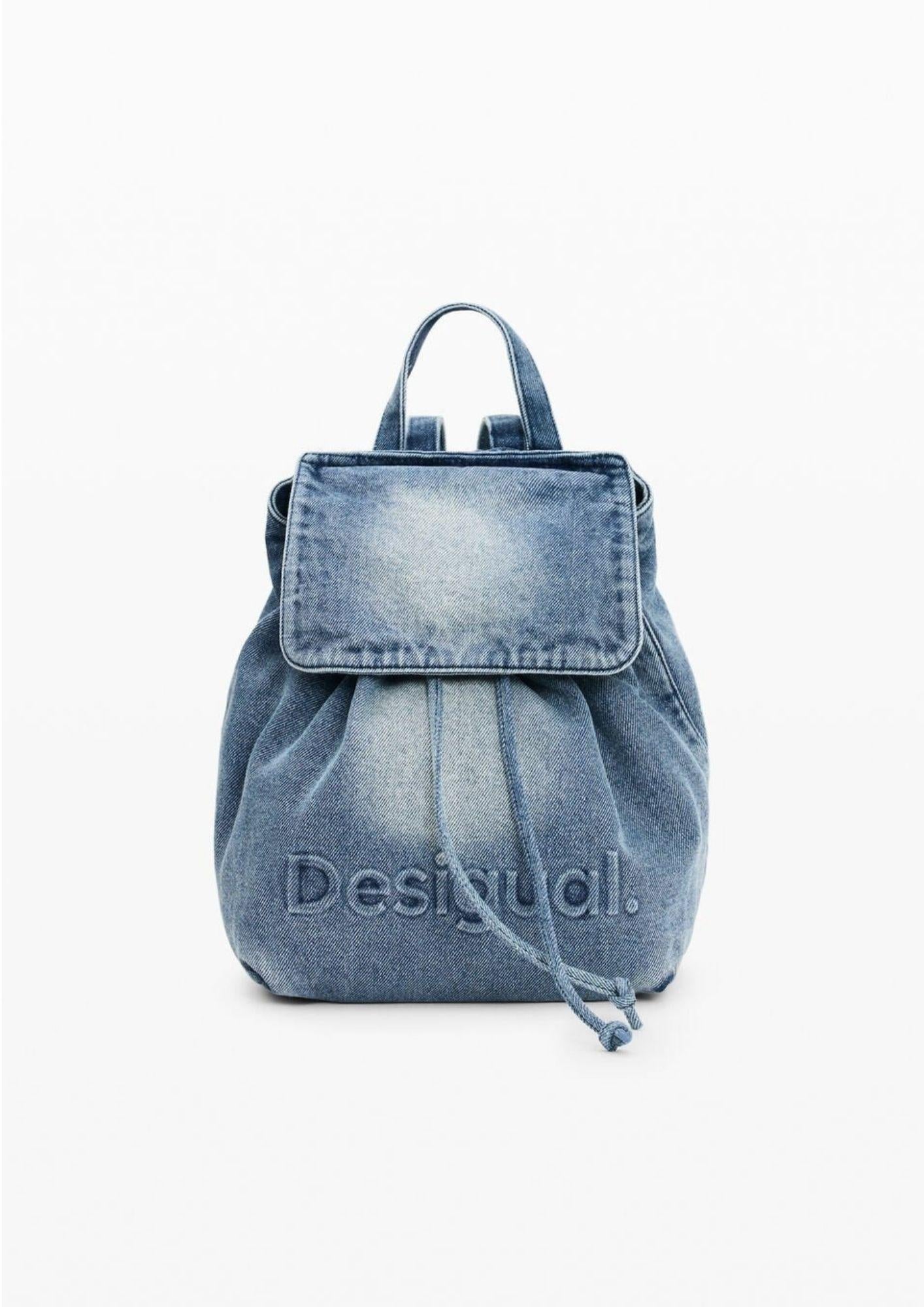 Desigual Zaino Donna Backhalf Logo Denim Luena Mini Denim Chiaro 26SAKD07 5005 DESIGUAL