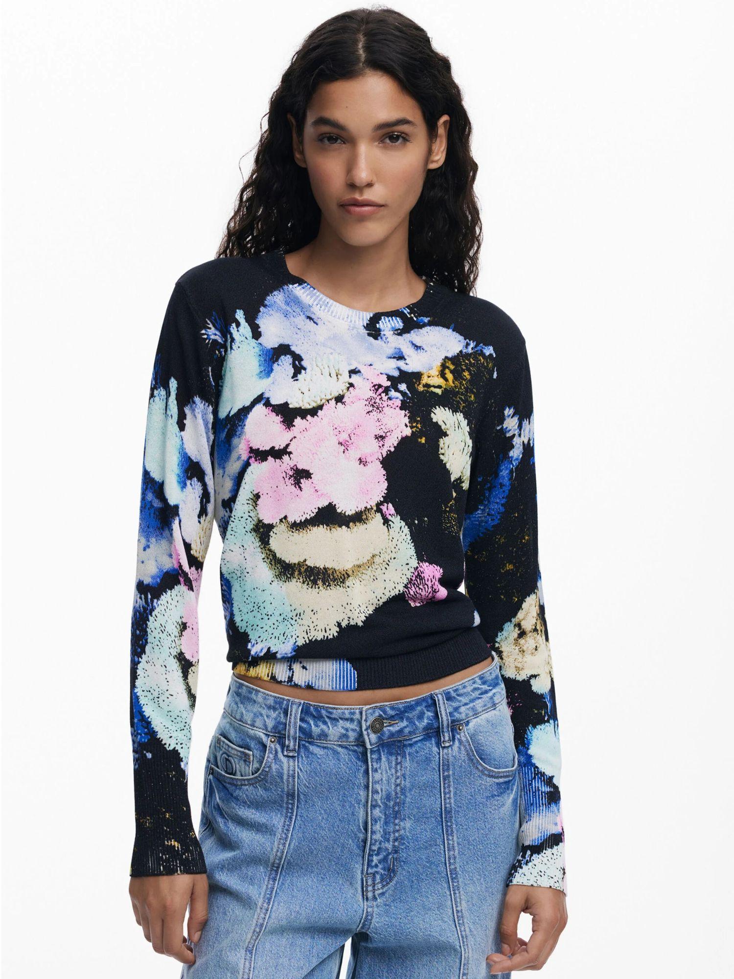 Desigual Maglione disegnato da Mr. Christian Lacroix Donna Blu 25WWJF46 5025 DESIGUAL