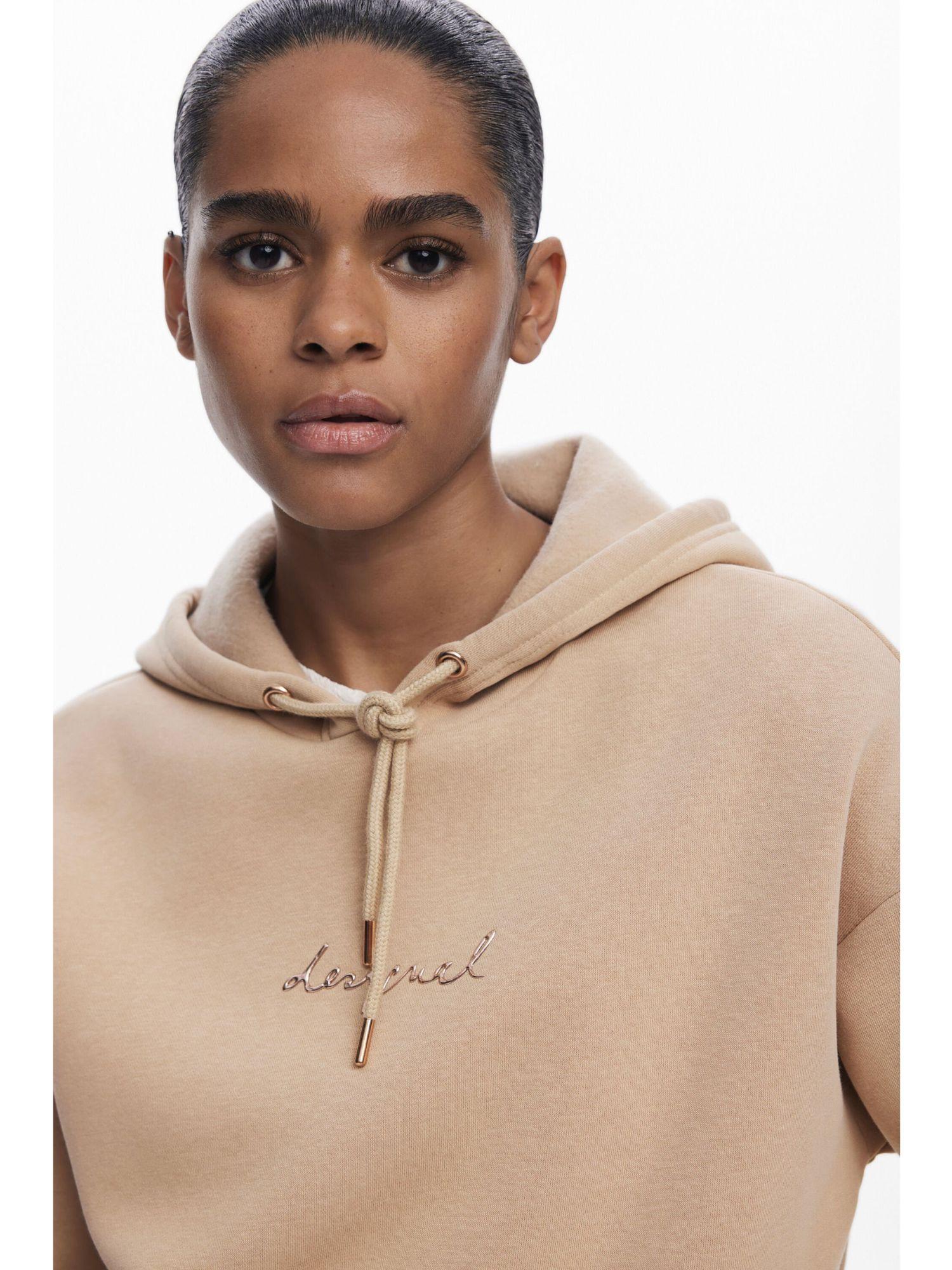 Desigual Felpa con cappuccio e logo Donna Marrone 25WWSK13 7045 DESIGUAL