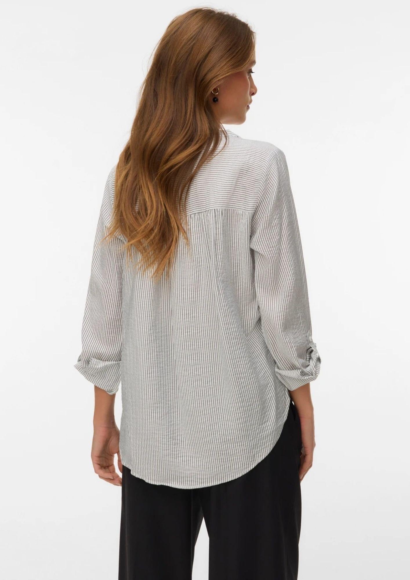 Vero Moda Blusa Donna Kaja Bianca Nera 10340684 Snow White Amanda Black VERO MODA