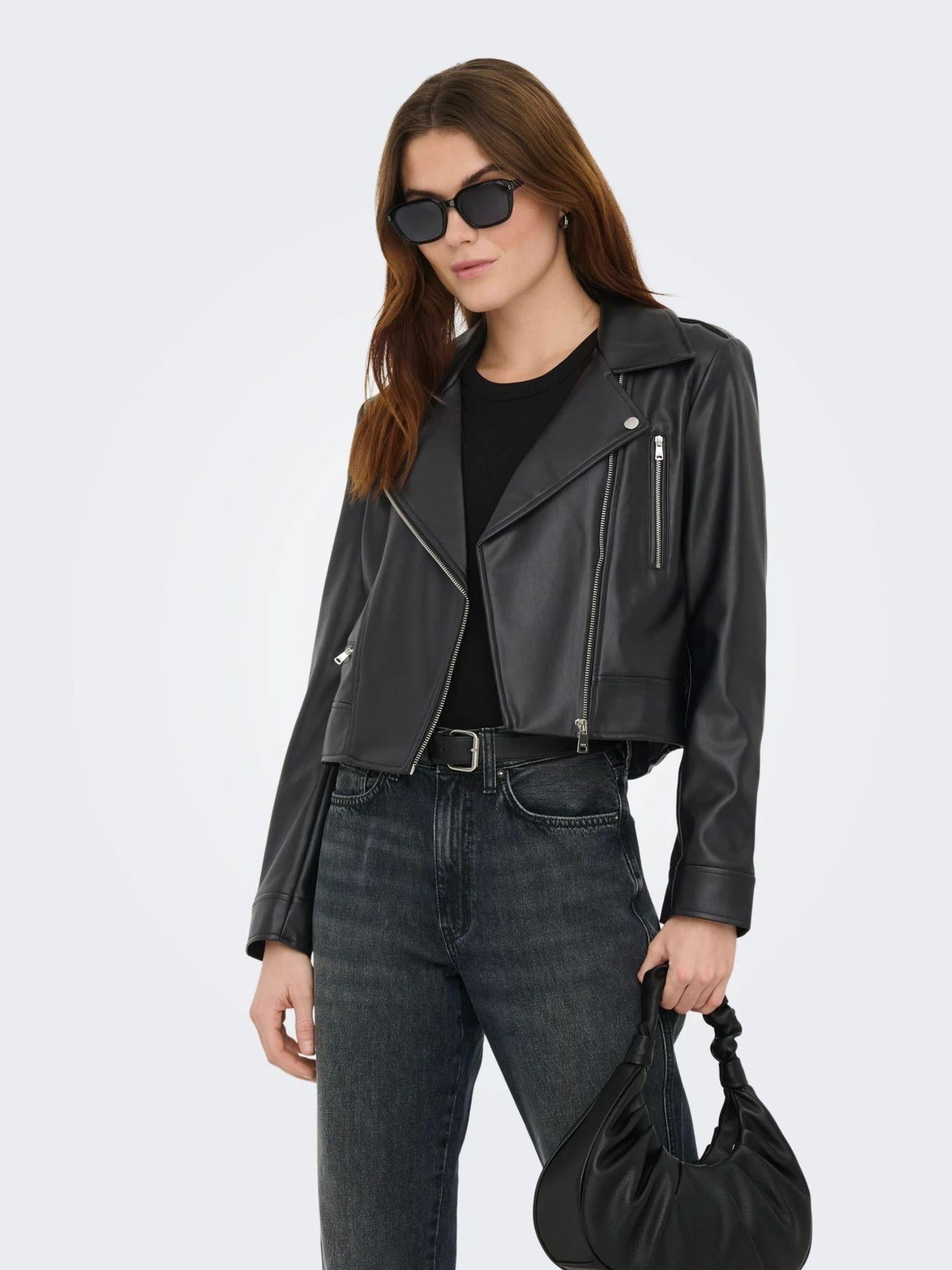 Only Giacca Biker Donna Nero Onlcarmen 15361396 Black ONLY