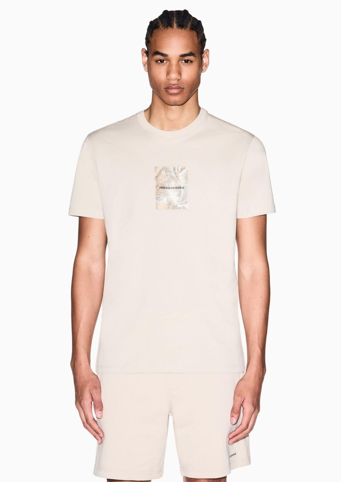 Armani Exchange T-Shirt Uomo Beige XM002501 AF10356 U8144 ARMANI EXCHANGE
