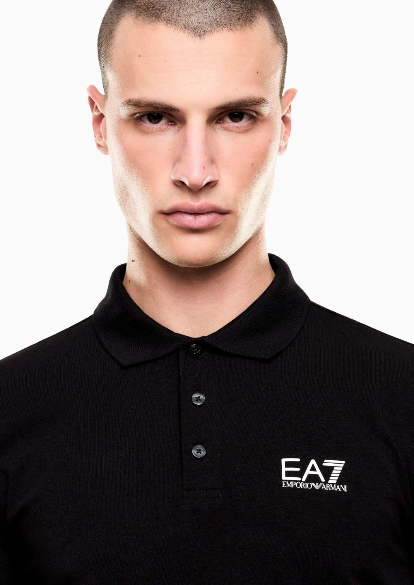 EA7 Emporio Armani Polo Uomo Nera 8NPF14 PJVQZ 1200 EA7 EMPORIO ARMANI