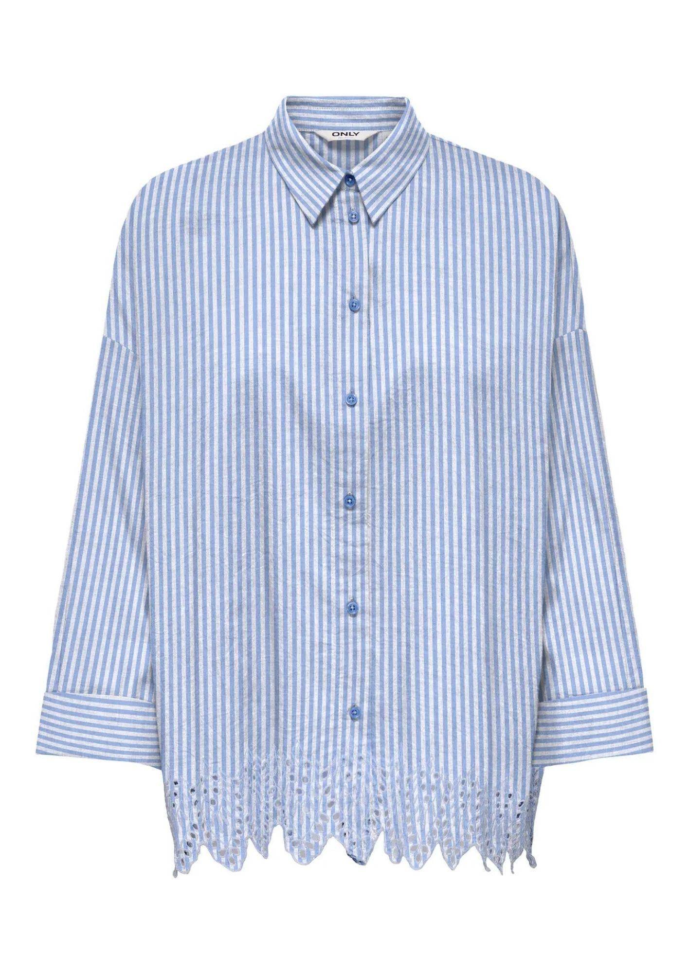 Only Camicia Donna Graces Bianca a Righe Azzurre 15343165 Serenity BRIGHT WHITE ONLY