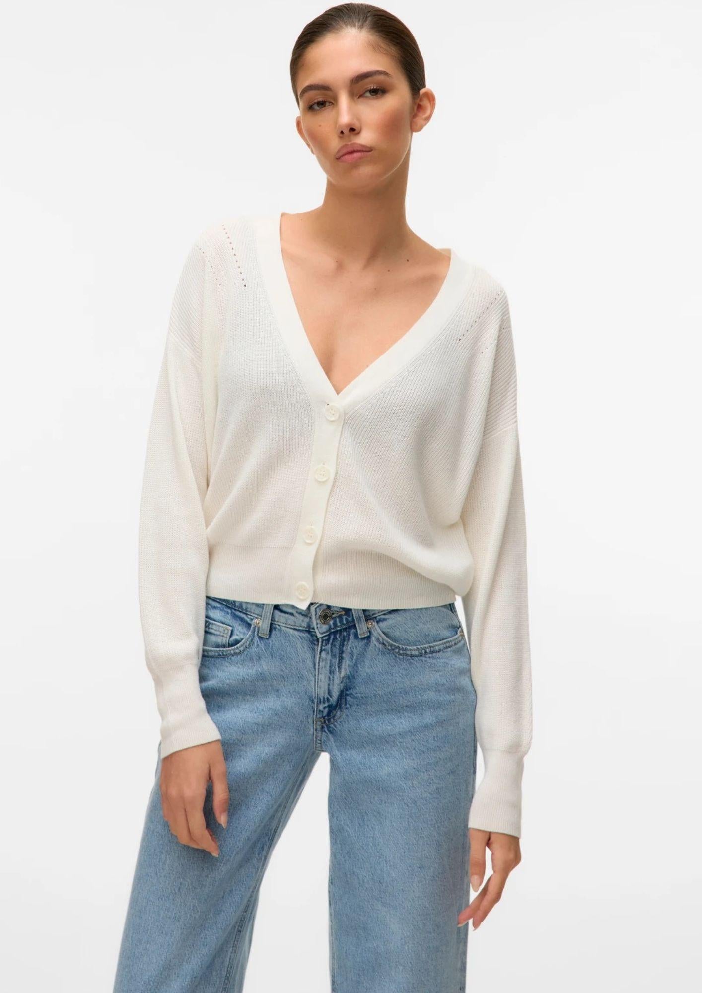 Vero Moda Cardigan Donna Newlexsun Bianco 10281878 Snow White VERO MODA
