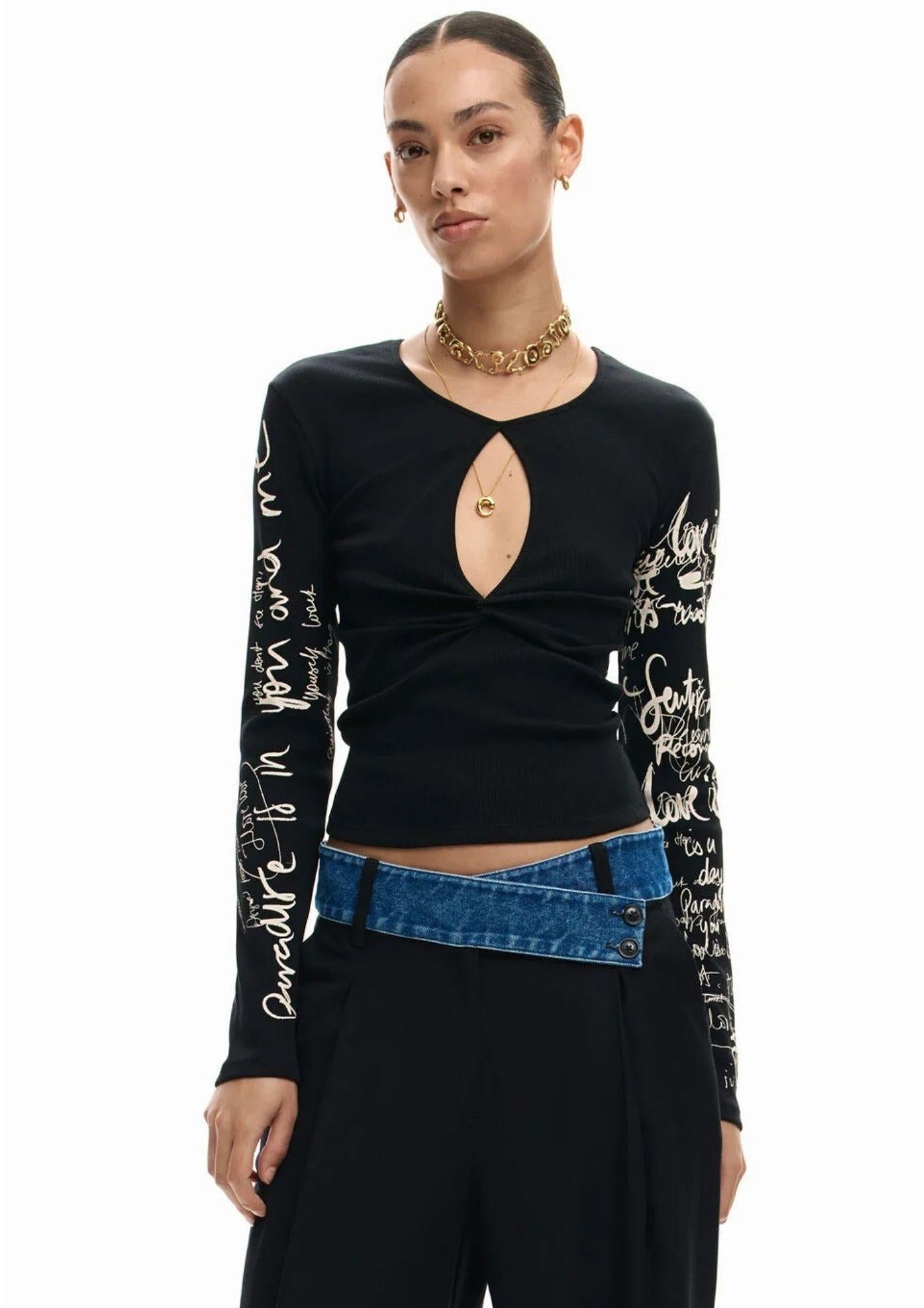Desigual T-Shirt Donna Zagreb Nera 26SWTK18 2000 DESIGUAL