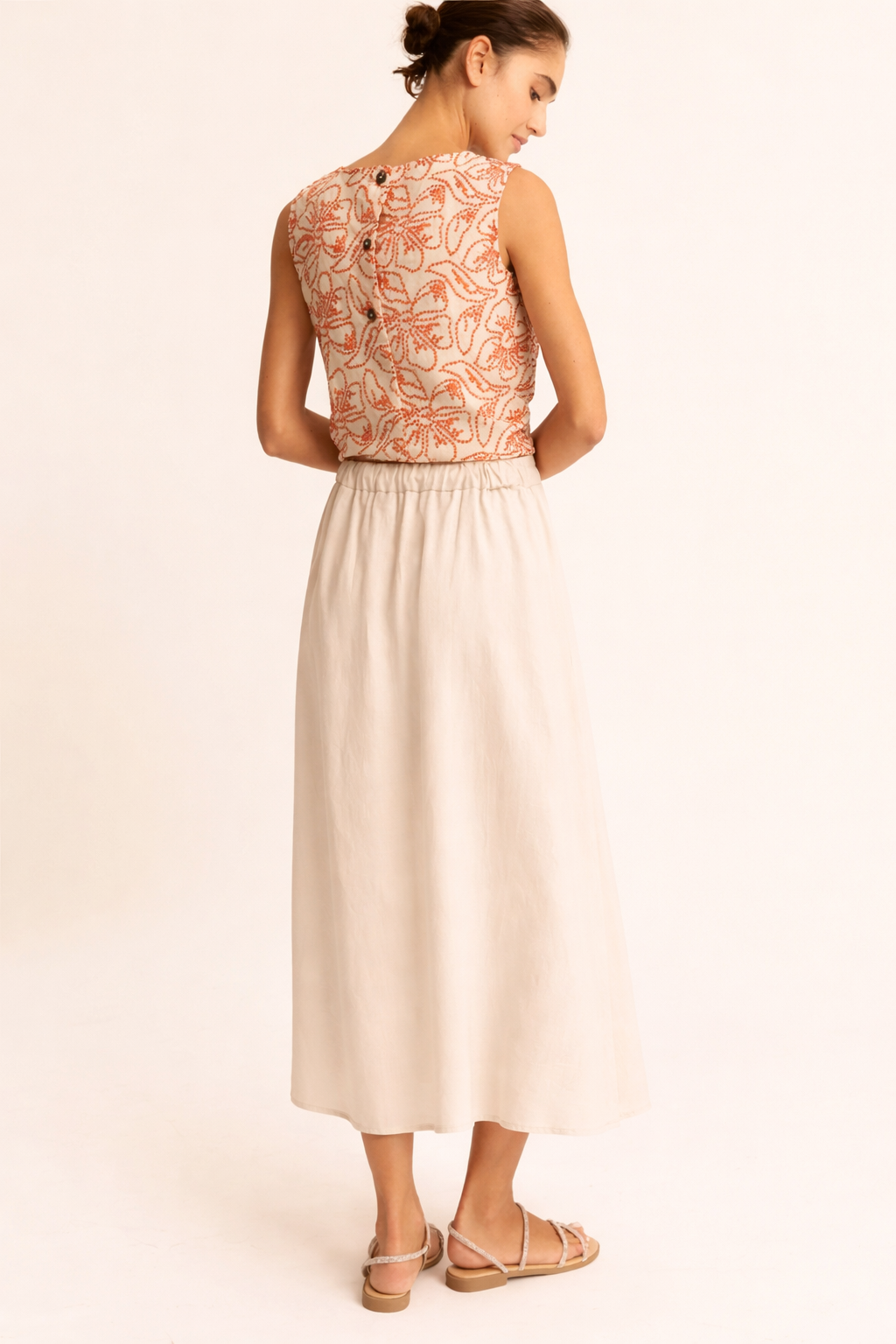 Emme Marella Gonna Donna Emmbiada Ecrù 2615101082200 004 EMME MARELLA