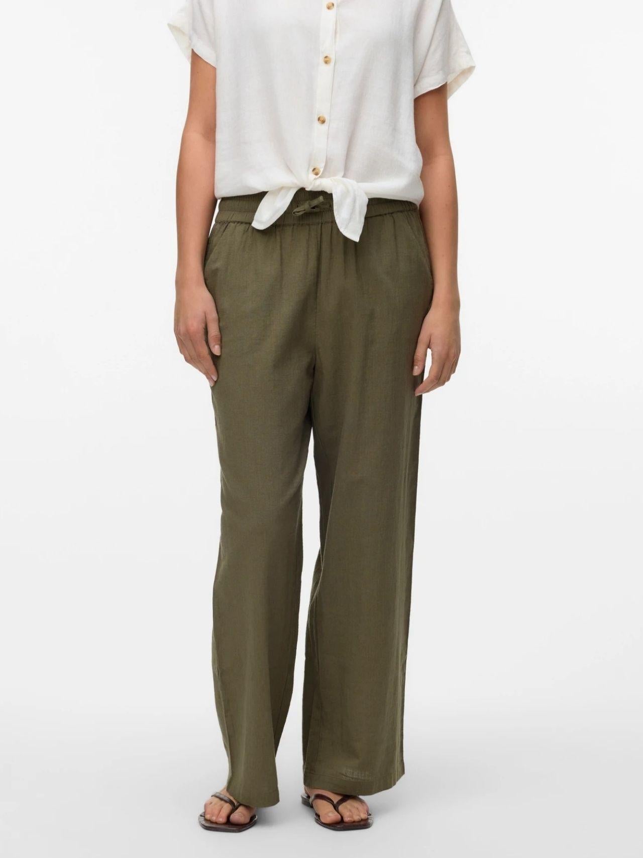 Vero Moda Pantalone Donna Caia Verde 10333796 Deep Lichen Green VERO MODA
