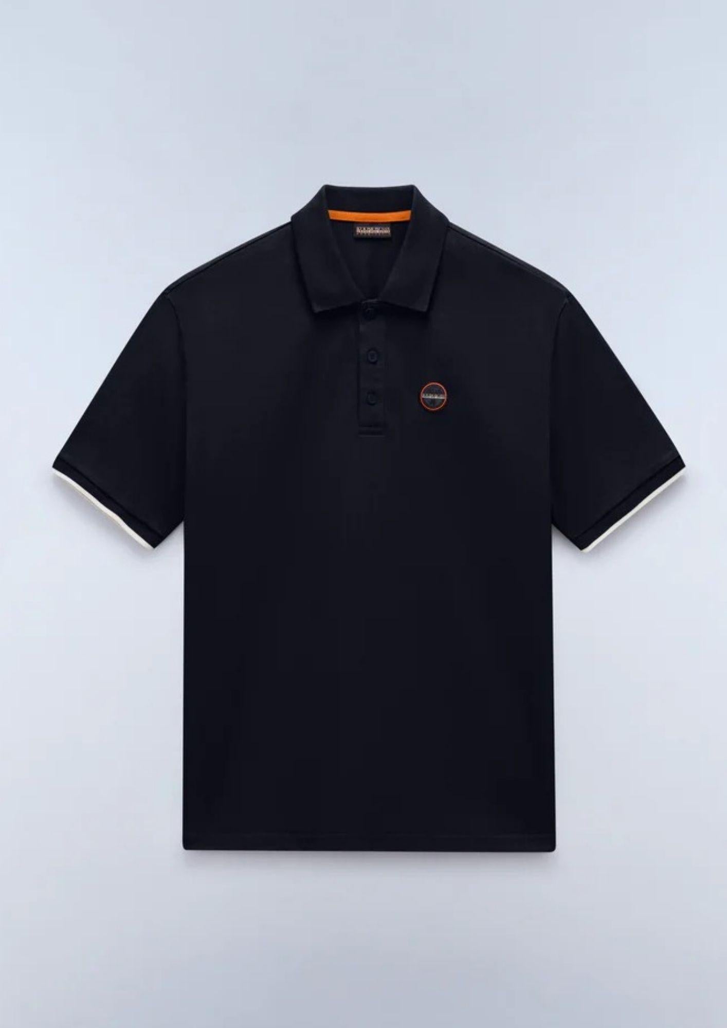 Napapijri Polo Uomo Badge Nera NP0A4GAC 941 NAPAPIJRI