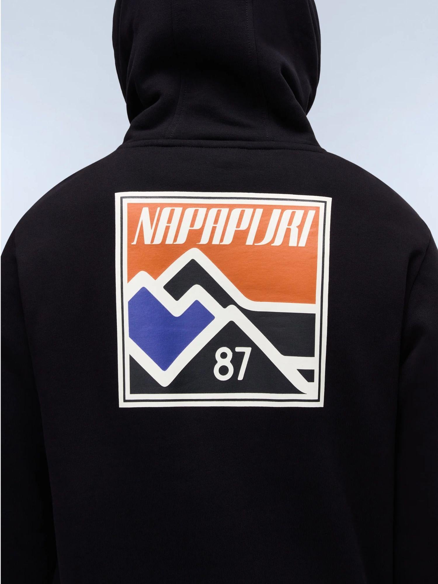 Napapijri Felpa Uomo con Cappuccio Guide Nero NP0A88V4 941 NAPAPIJRI