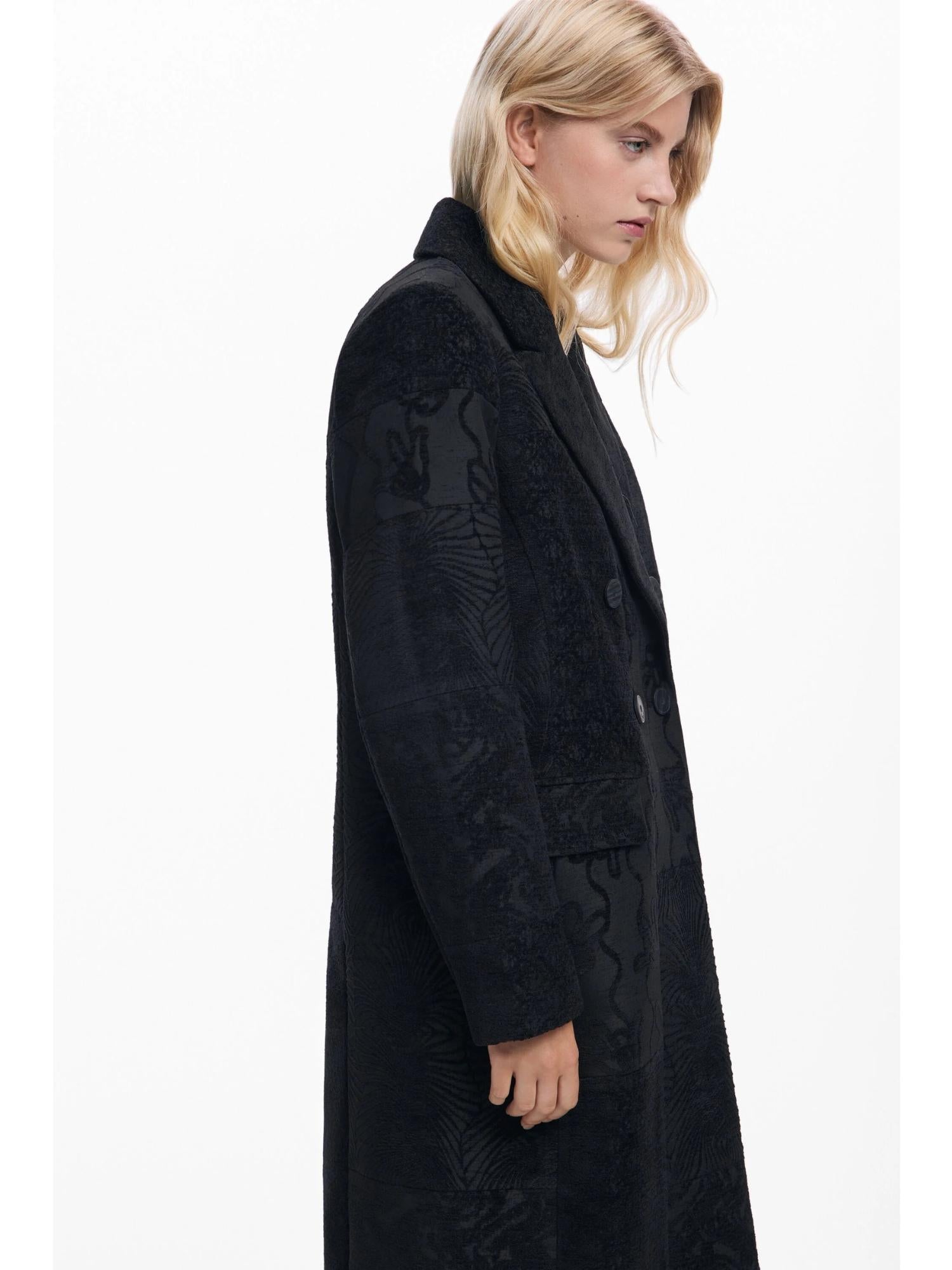 Desigual Cappotto nero a trama Donna 25WWEW16 2000 DESIGUAL