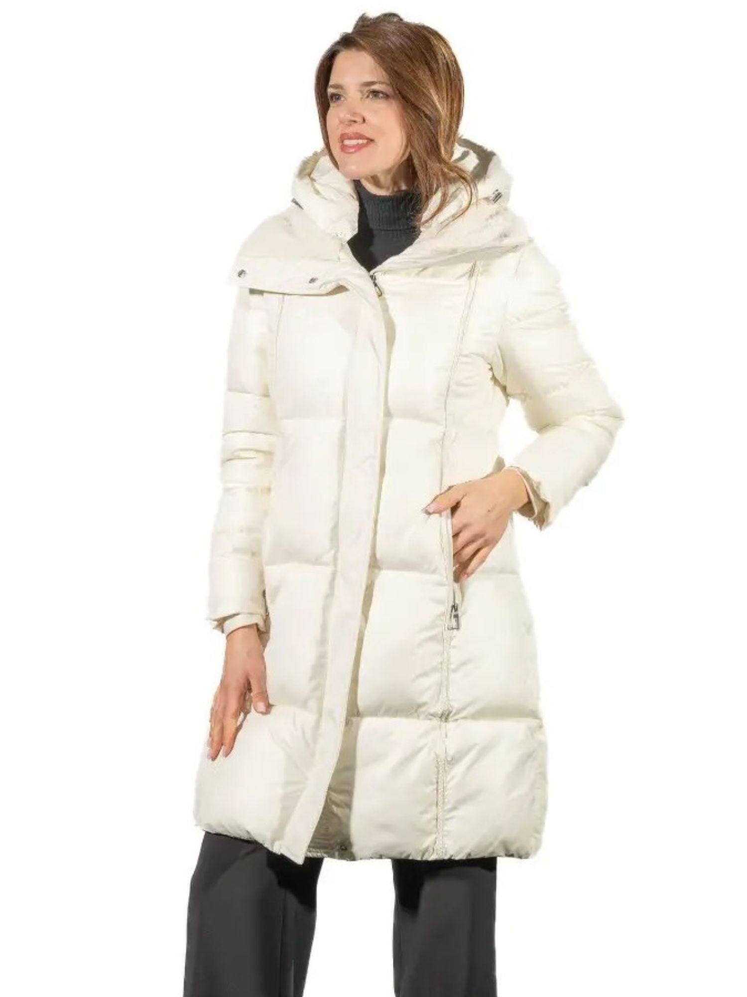 Satinette Giacca Invernale Lunga Donna Bianco Gesso 010 GIORGIA 46 SATINETTE