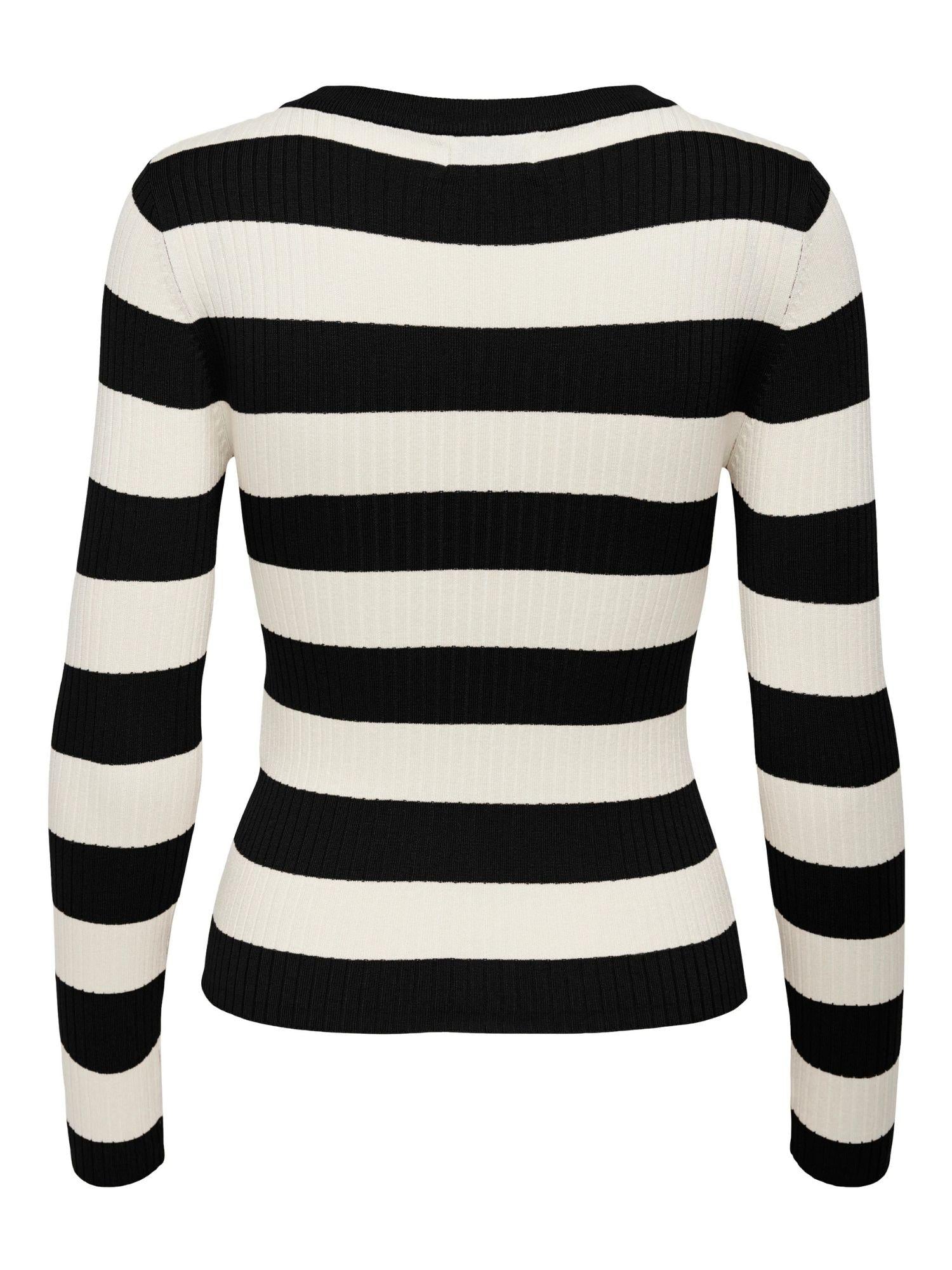 Jacqueline De Yong Maglione Donna Plum Nero Eggnog Stripes 15277223 Black W EGGNOG STRIPES JACQUELINE DE YONG