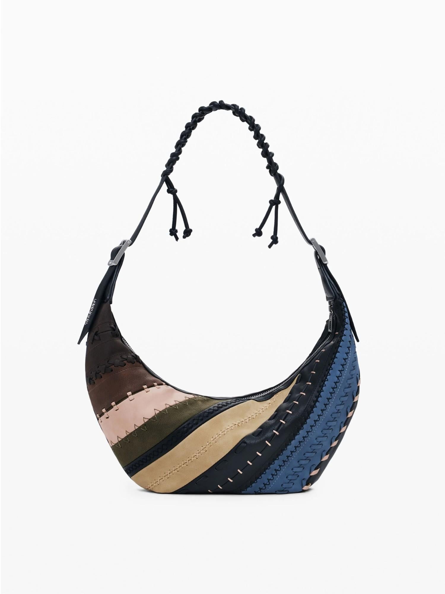 Desigual Borsa a tracolla patchwork media Donna Marrone 25WAXP77 6000 DESIGUAL