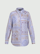 Emme Marella Camicia in twill di viscosa stampata Brunico Donna Azzurro 2525116034200 004 EMME MARELLA