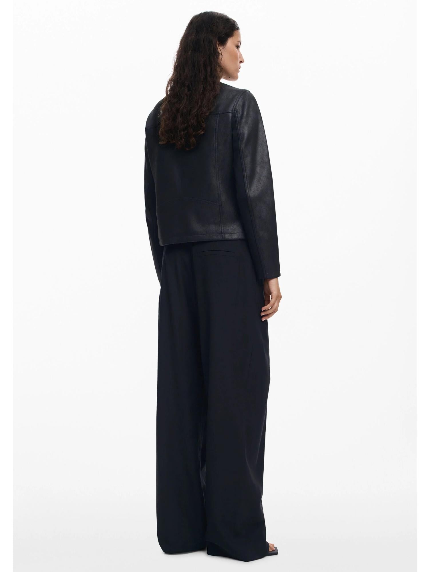 Desigual Giacca Donna Effetto Pelle Combinata Nera 25WWEW43 2000 DESIGUAL