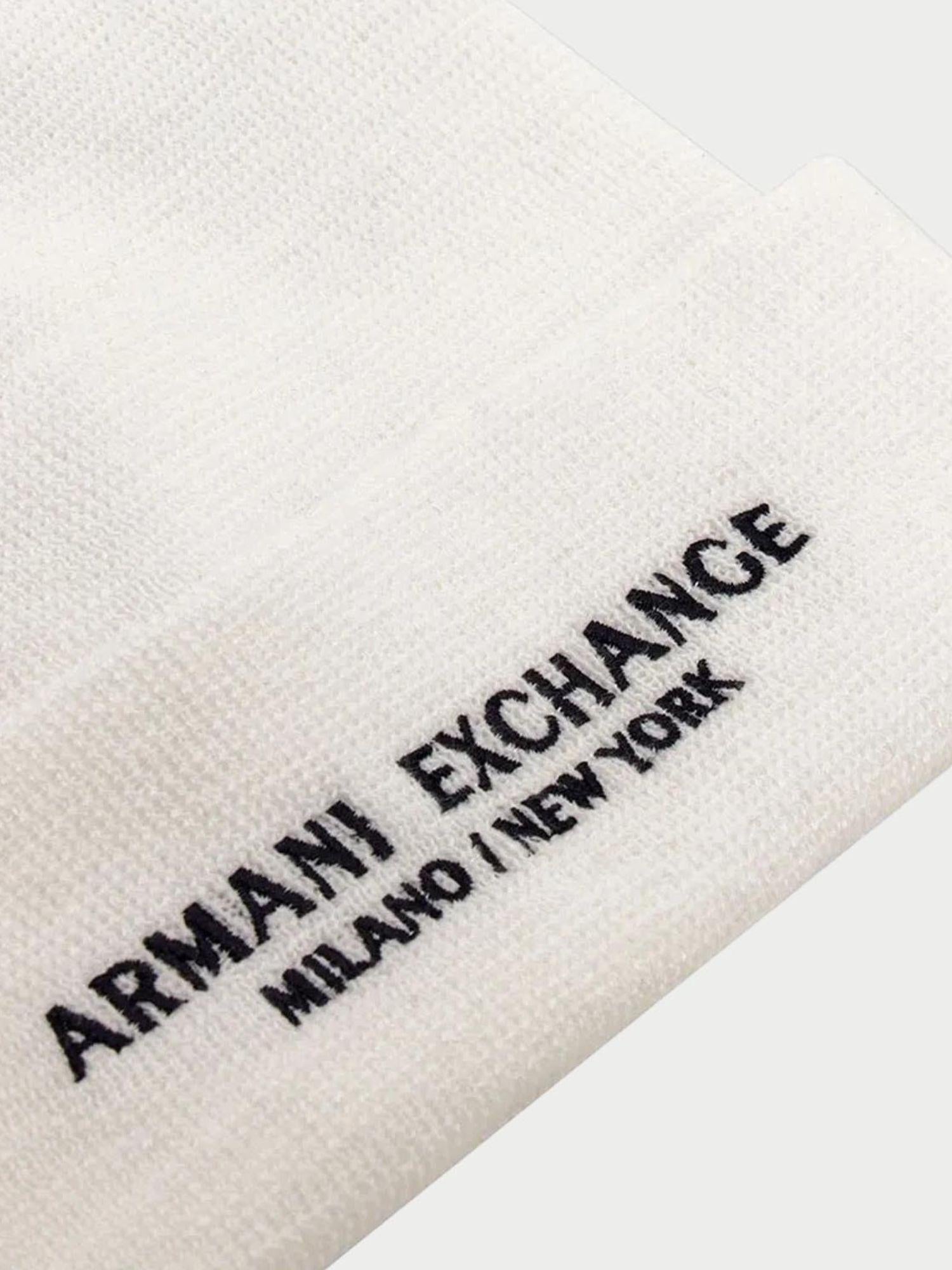 Armani Exchange Cappello Uomo Bianco Beanie Milano New York XM001637 AF16950 U0009 ARMANI EXCHANGE