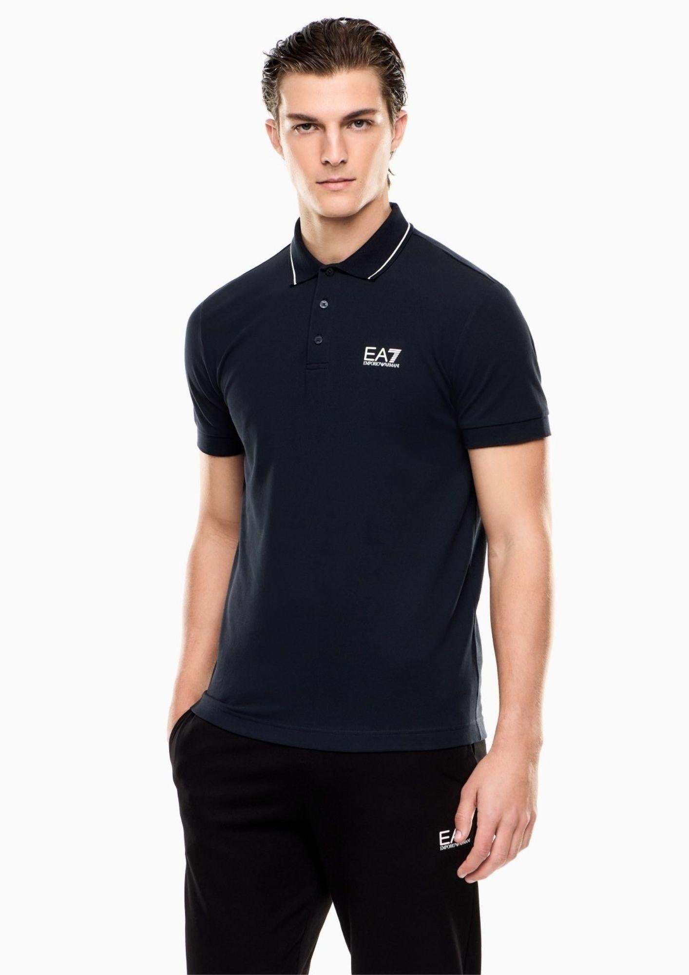 EA7 Emporio Armani Polo Uomo Blu 8NPF16 PJVUZ 1562 EA7 EMPORIO ARMANI