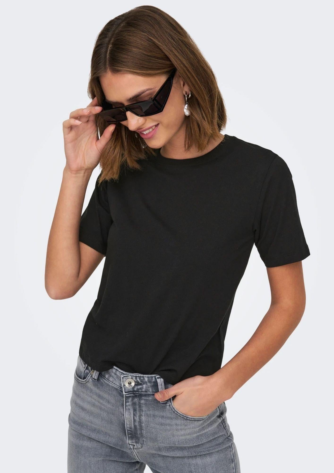 Jacqueline De Yong T-Shirt Donna Rex Nera 15344612 Black JACQUELINE DE YONG