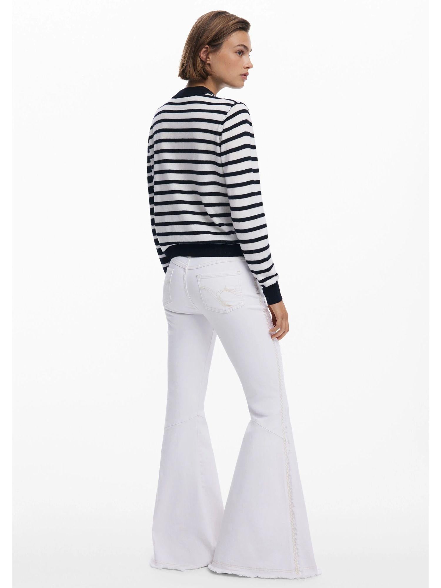 Desigual Maglione a righe orizzontali Donna Nero 25WWJF08 2000 DESIGUAL