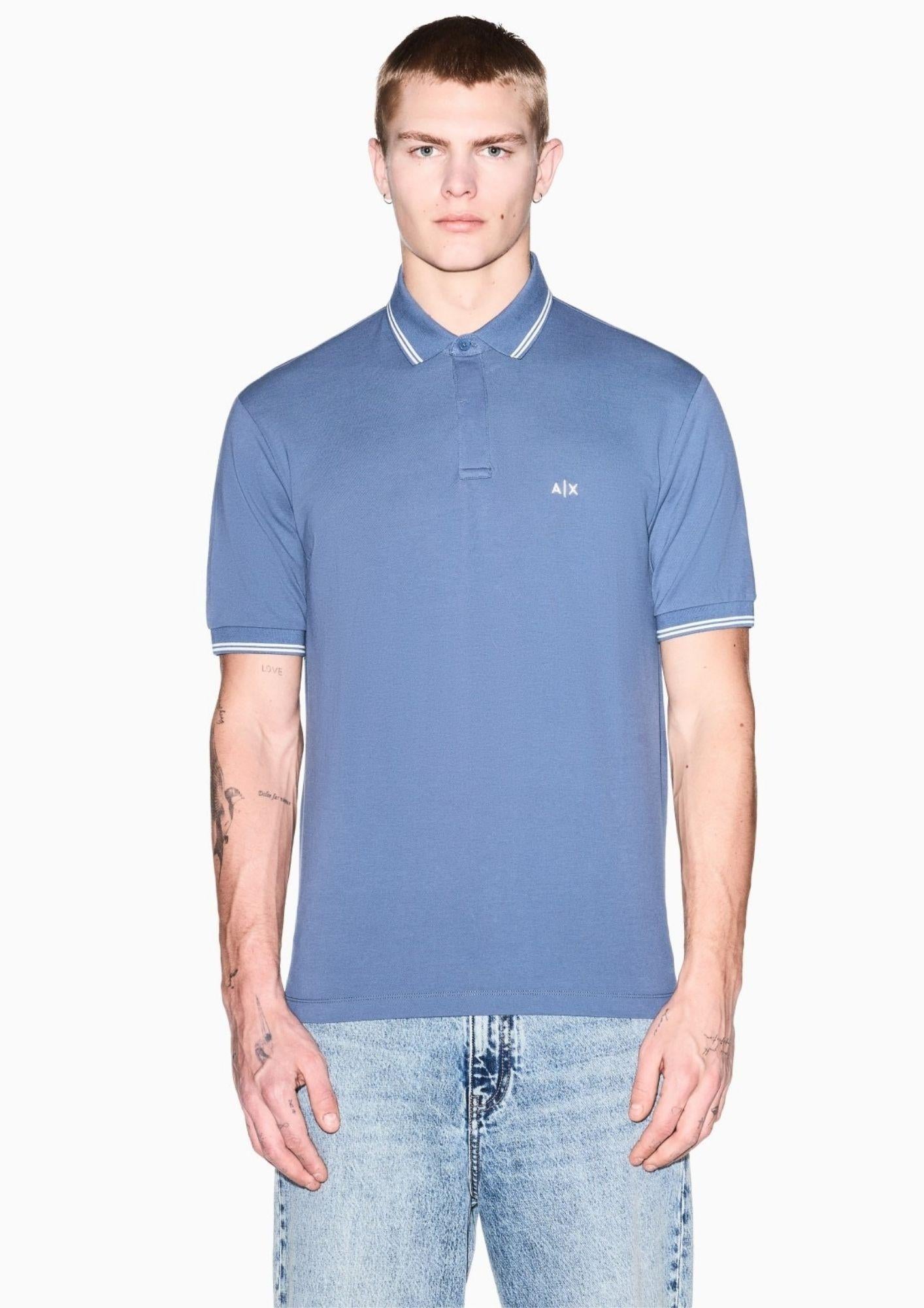 Armani Exchange Polo Uomo Blu Cina XM001287 AF17321 U9302 ARMANI EXCHANGE