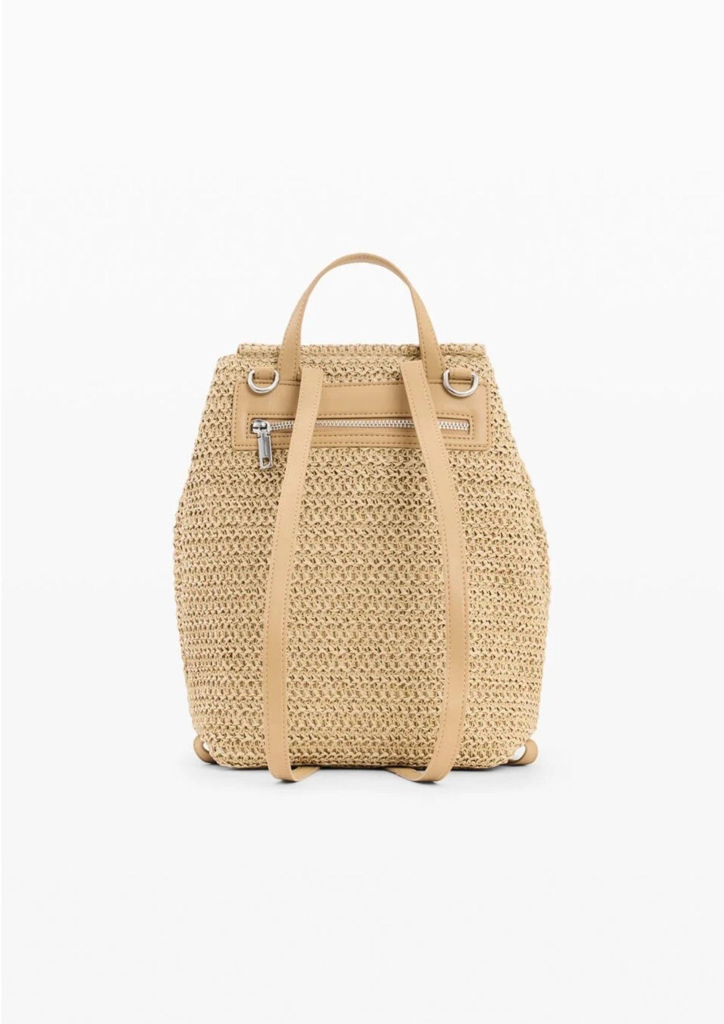 Desigual Zaino Donna Backhalf Logo Raffia Luena Mini Raffia 26SAKO01 1014 DESIGUAL