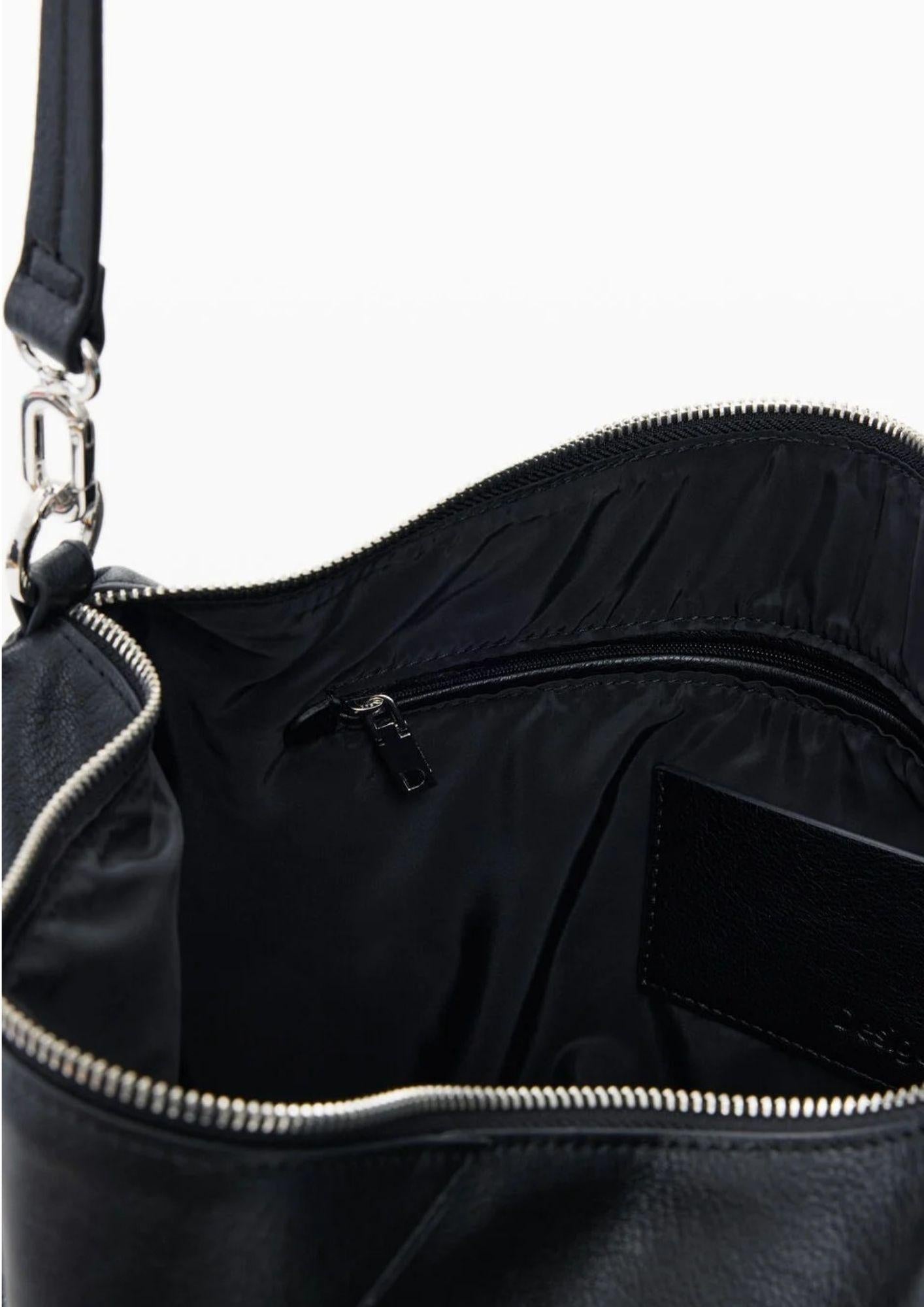 Desigual Borsa Donna Bag Half Logo Leiria 2.0 Black Nera 26SAXP66 2000 DESIGUAL