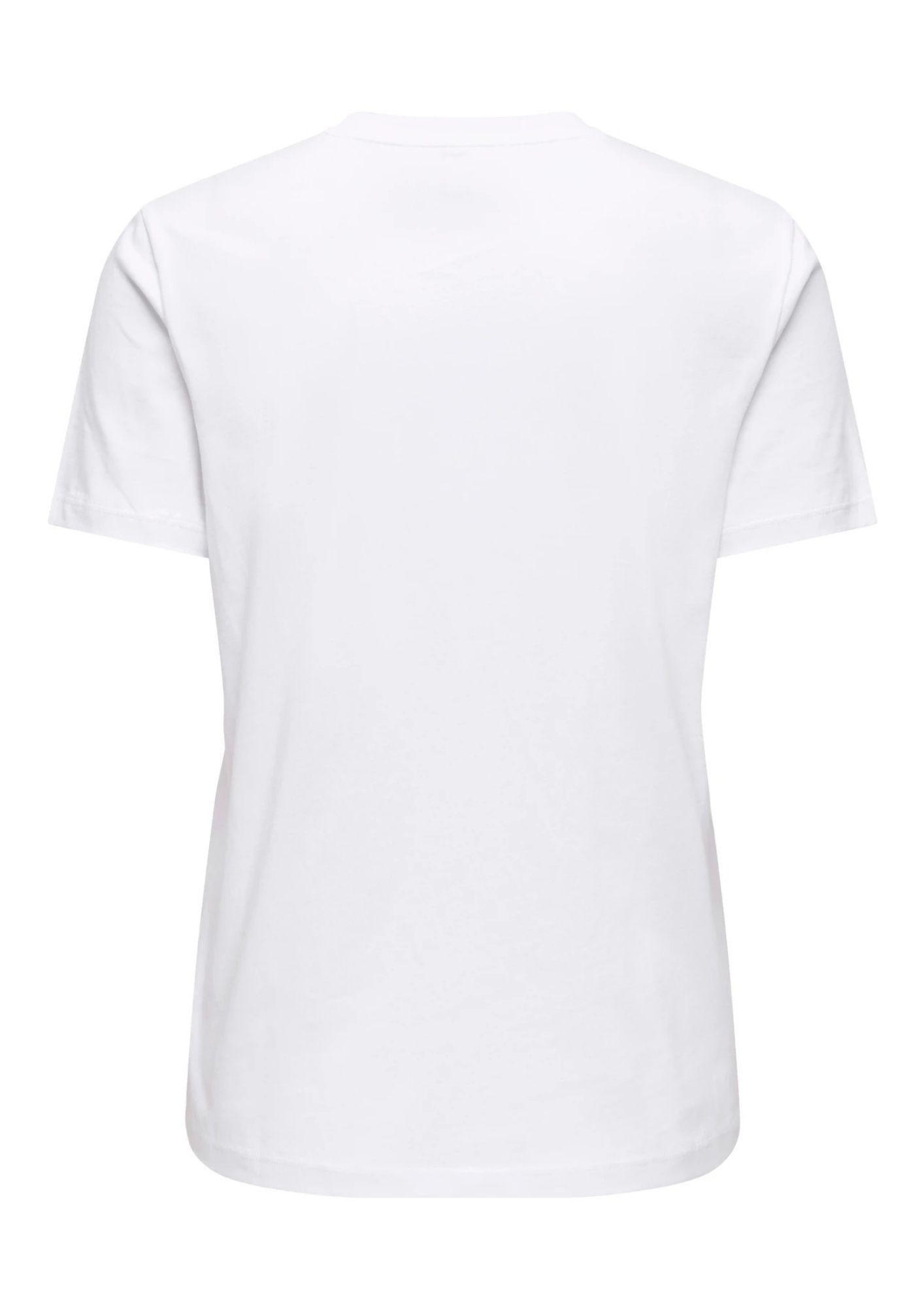 Only T-Shirt Donna Ketty Bianca con Fragole 15288473 Bright White Strawberry ONLY