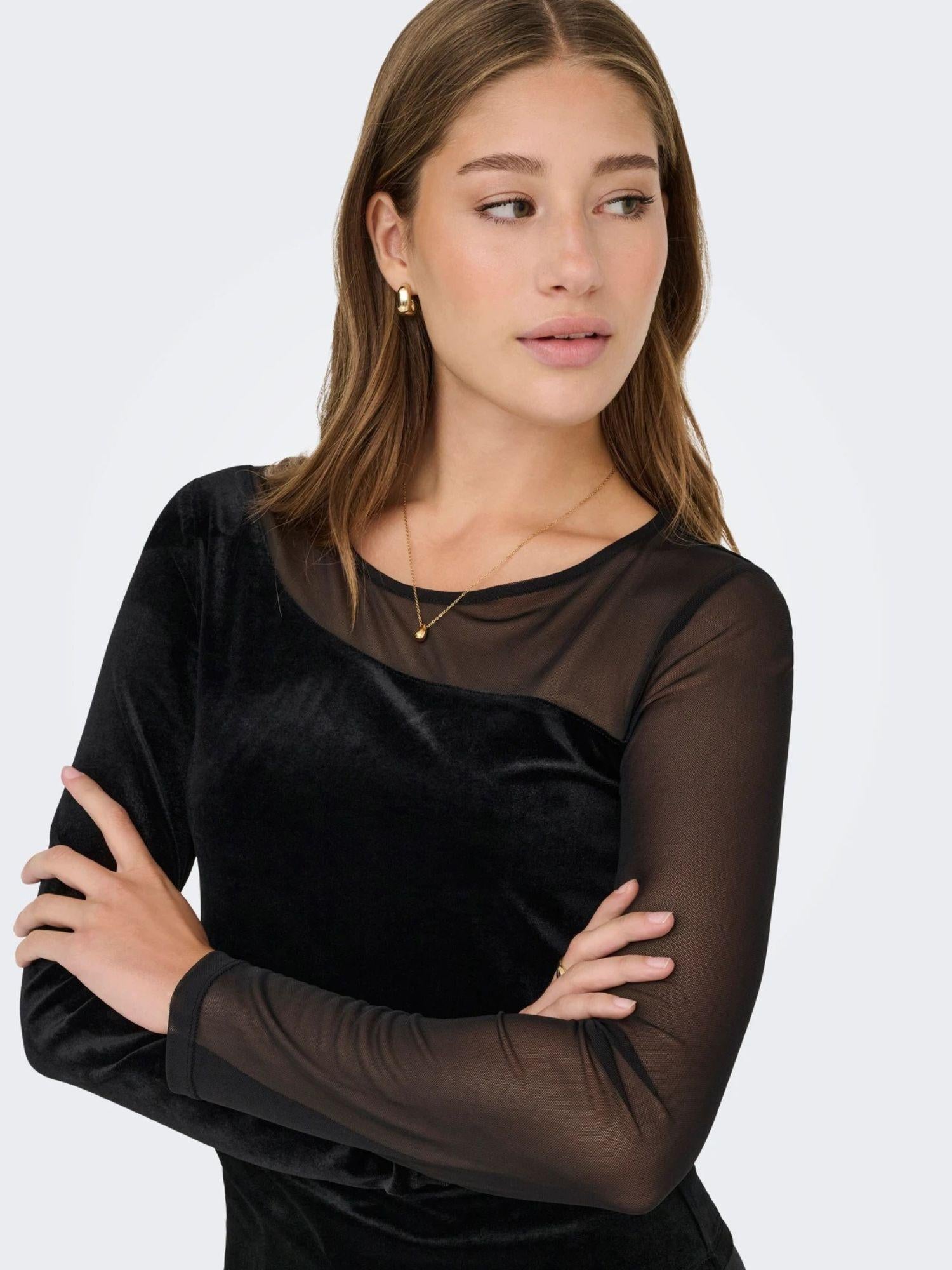 Only Top Donna Smooth Nero 15360668 Black Assymetric ONLY