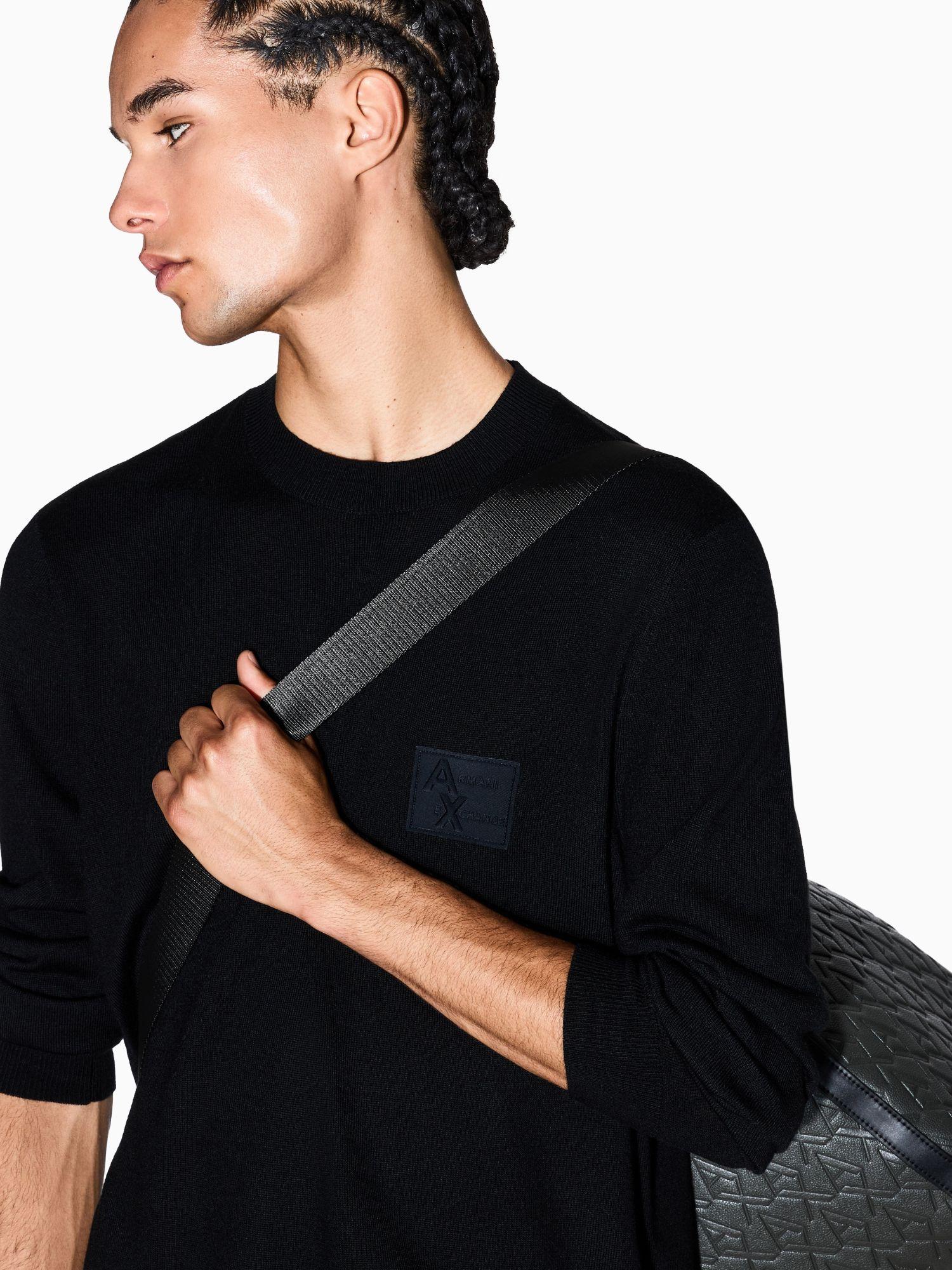 Armani Exchange Maglione girocollo con patch Uomo Nero XM001329 AF11982 UC001 ARMANI EXCHANGE