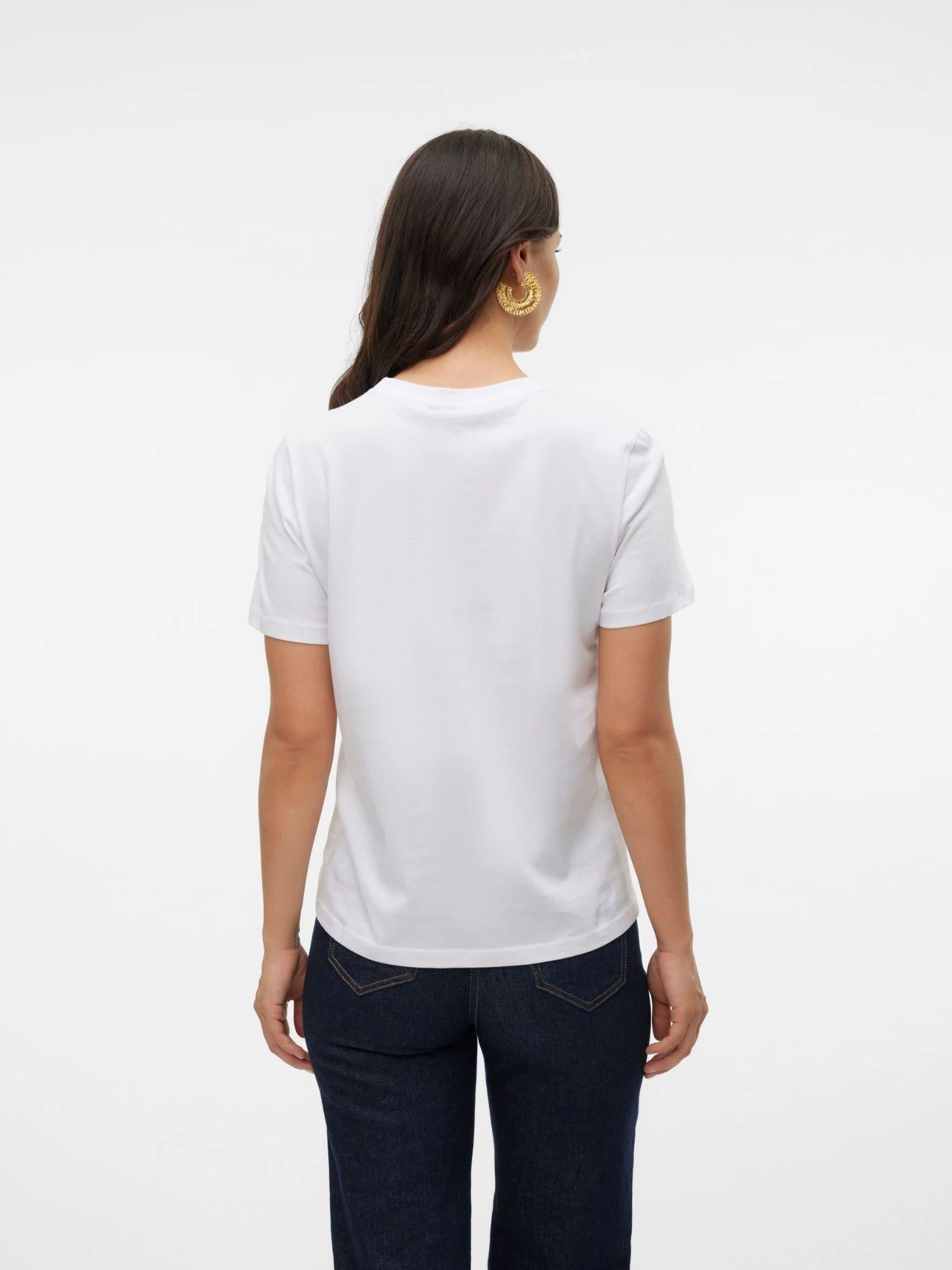 Vero Moda T-Shirt Donna Bianco Vmpaulina 10316991 Bright White VERO MODA