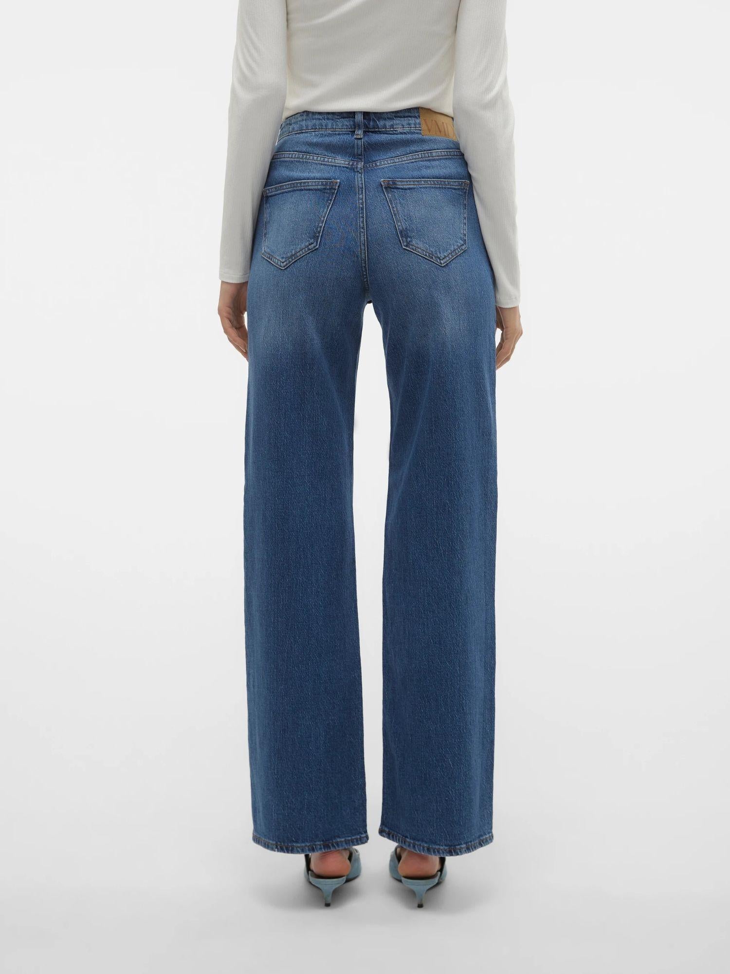 Vero Moda Jeans Donna Vita Alta Wide Fit Medium Blue VMTessa 10308153 Medium Blue Denim VERO MODA