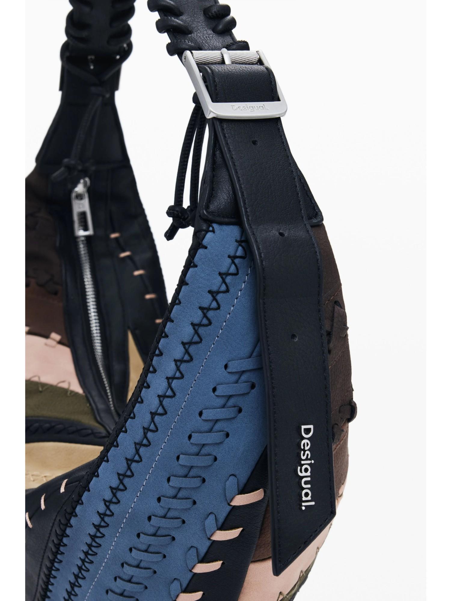 Desigual Borsa a tracolla patchwork media Donna Marrone 25WAXP77 6000 DESIGUAL