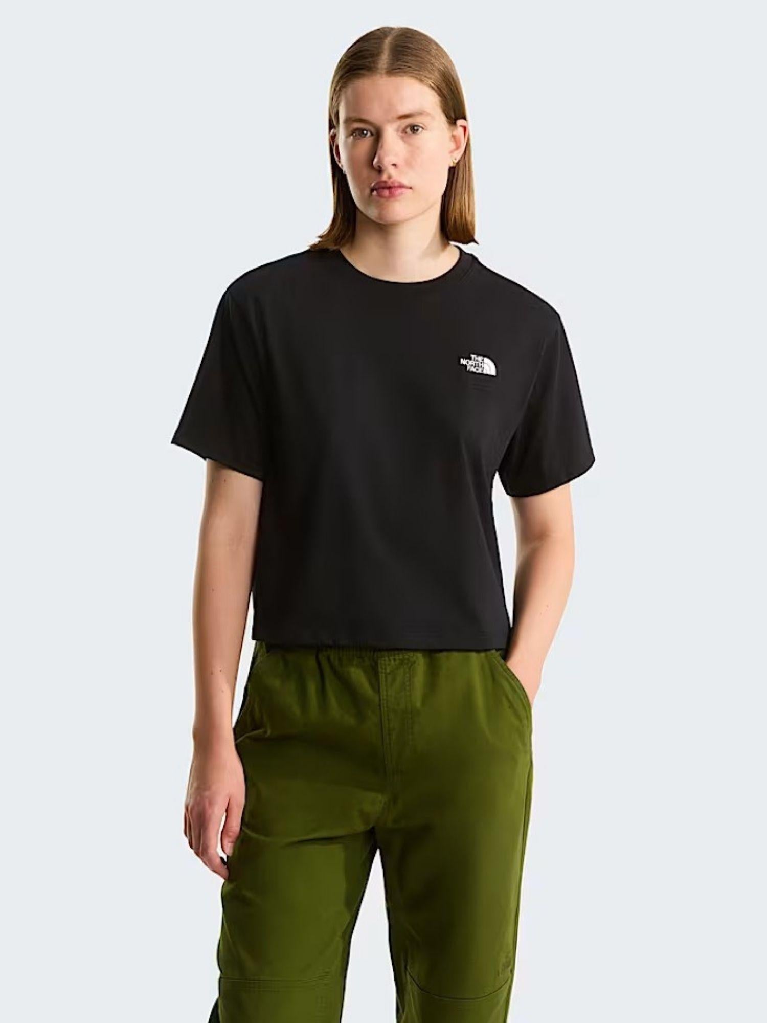 The North Face T-Shirt Donna Nera Evolution Simple Dome Cropped Relaxed NF0A8FDH JK3 THE NORTH FACE